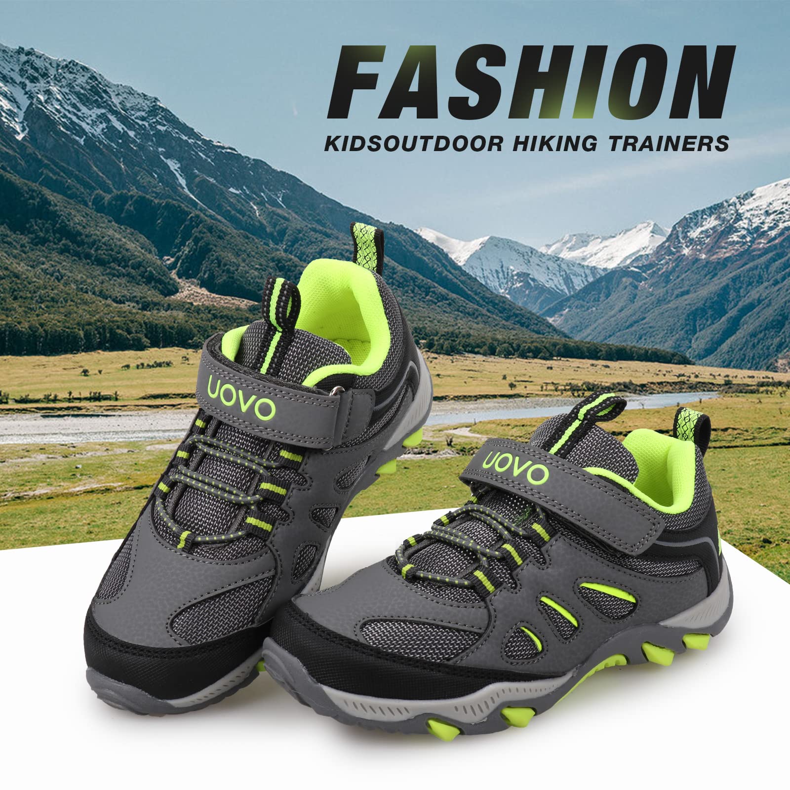 UOVO Boys Sneakers for Running, Tennis & Hiking - Non-Slip Comfortable Athletic Shoes for Kids - Perfect for Outdoor Play, School & Sports Activities (Toddler & Big Boys)