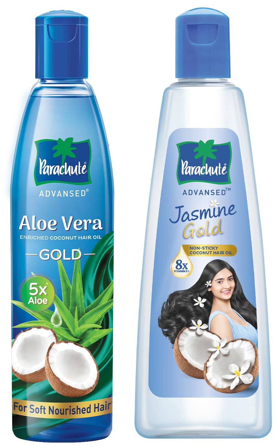 Parachute Advanced Aloe Vera Enriched Coconut Hair Oil with Vitamin E for Shiny, Healthy Hair | Nourishing Hair Treatment for Dry, Damaged Hair | Daily Hair Care & Styling