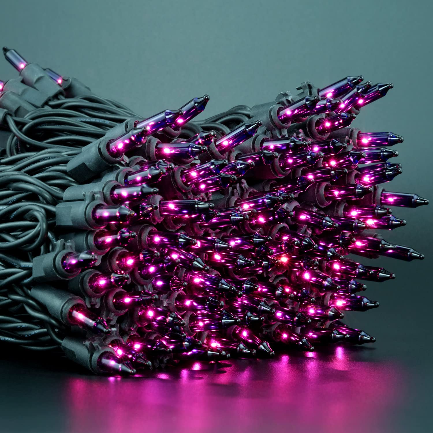 YULETIME 66ft 200-Count Purple Halloween String Lights with Black Wire - UL Certified Christmas Lights, 2 Pack (33ft 100-Count Each) - Perfect for Indoor/Outdoor Halloween Decor, Christmas Tree Lighting & Party Decorations