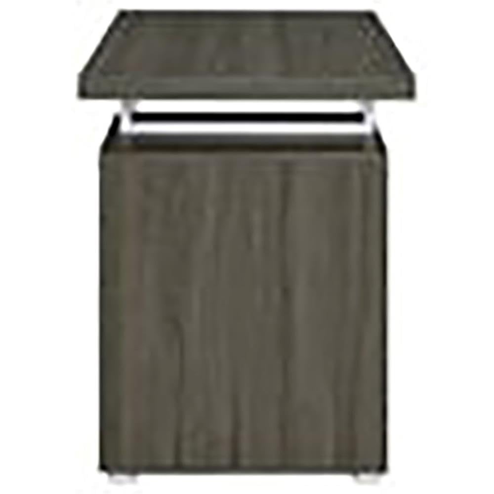 Allora 3-Drawer Modern Wooden Office Desk in Weathered Gray/Silver - Stylish Home Office Furniture for Small Spaces & Remote Work