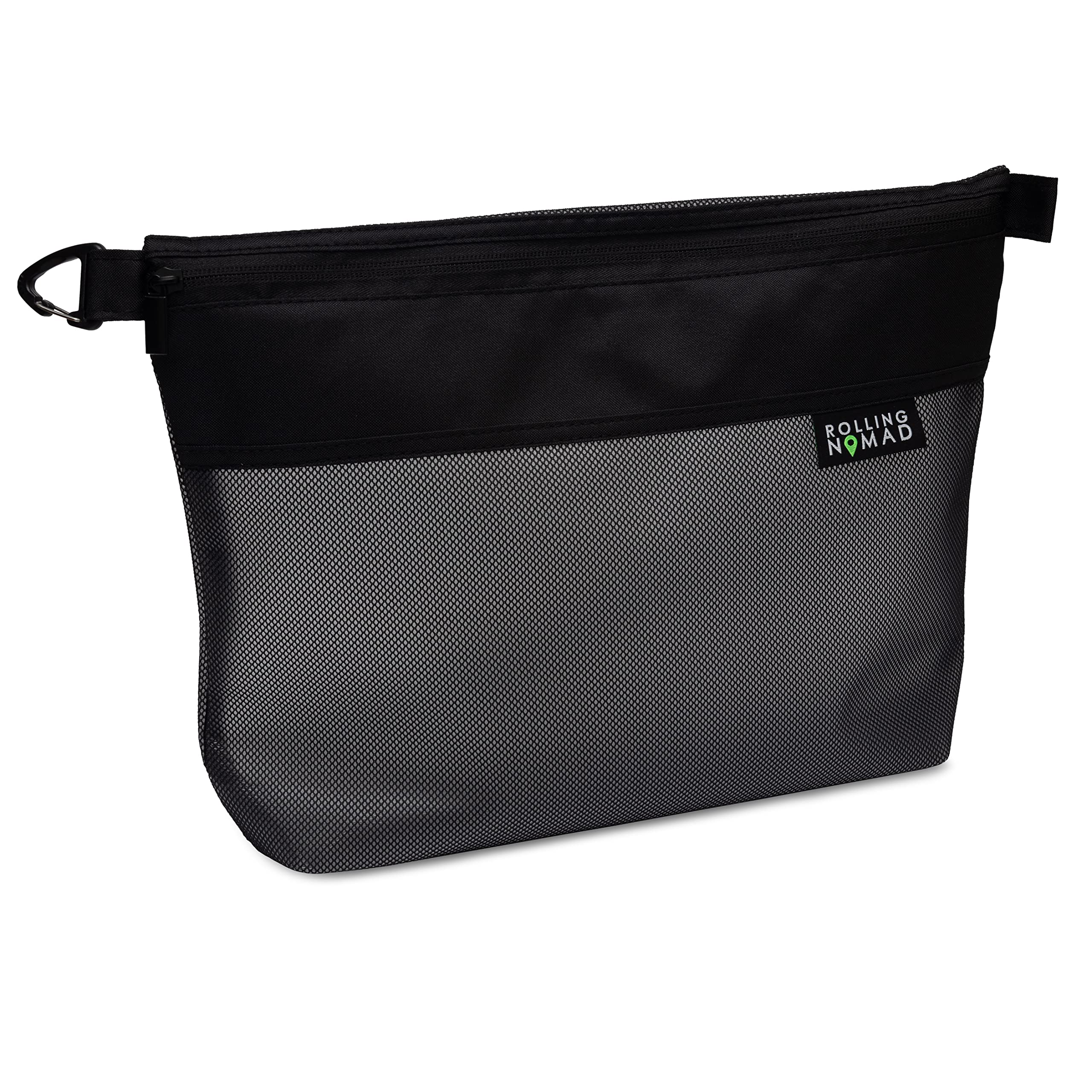 Waterproof Rolling Nomad Zipper Pouch - Travel Toiletry & Cosmetic Organizer Bag - Mesh Storage for Home, Office, Money & Accessories - Perfect for Camping, Gym & Daily Essentials