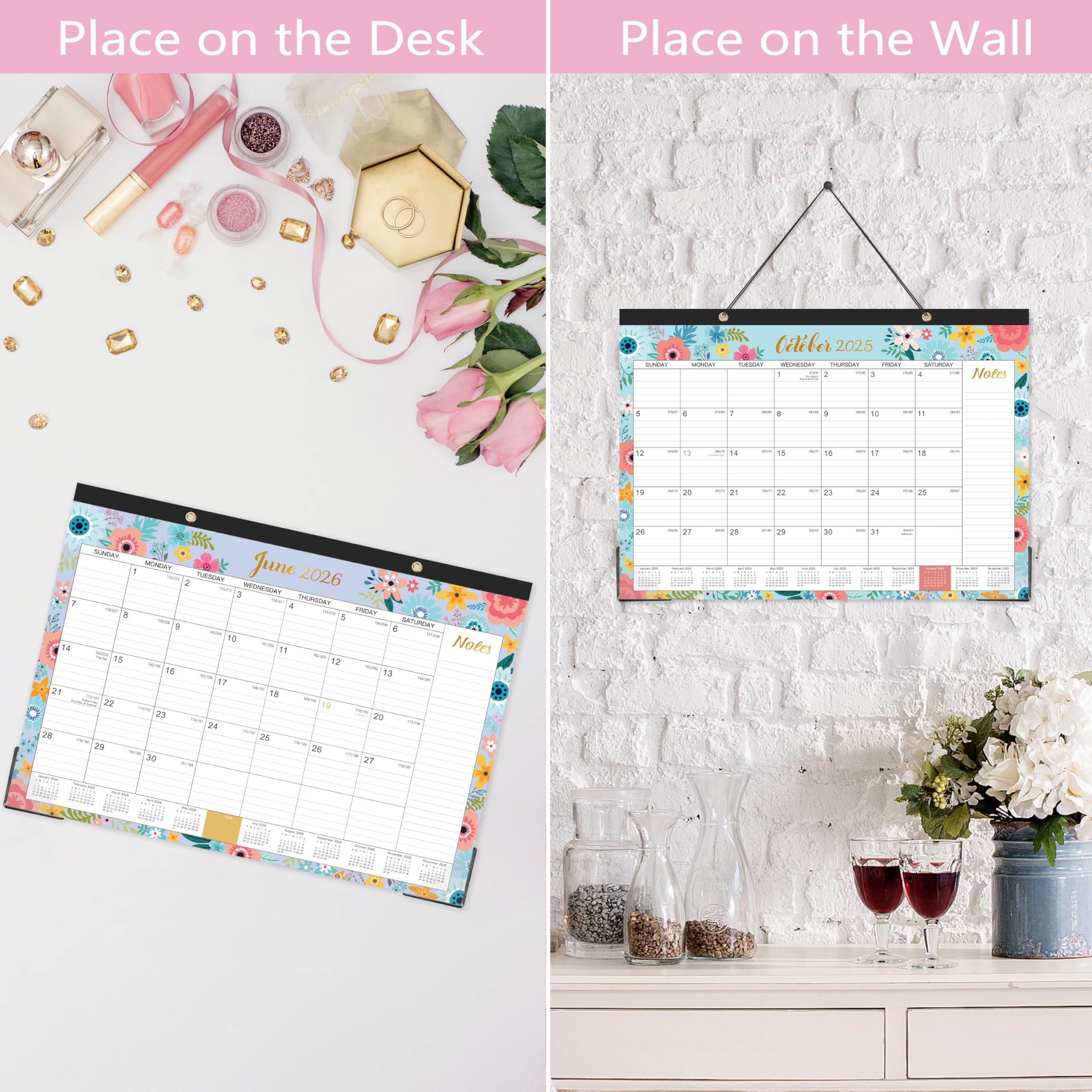 2025-2026 18-Month Desk & Wall Calendar Planner (July 2025 - December 2026) - 16.8