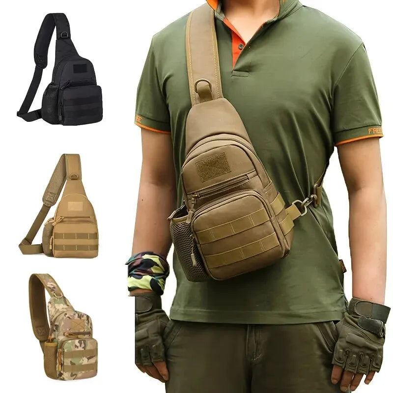 Tactical Military Shoulder Bag - Durable Nylon Chest Sling Backpack for Hiking, Outdoor Camping, Fishing & Trekking - Perfect for Adventure Travel, Survival Gear & Everyday Carry