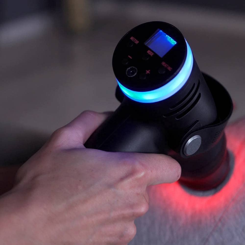 Evertone Prosage Thermo Percussion Massage Gun with Dual Warm-Up Technology - 8 Interchangeable Hot/Cold Heads for Muscle Recovery, Pain Relief & Inflammation - Deep Tissue Massager with Ergonomic Handle (Black) SB-123 - Perfect for Post-Workout Recovery, Physical Therapy & Home Relaxation