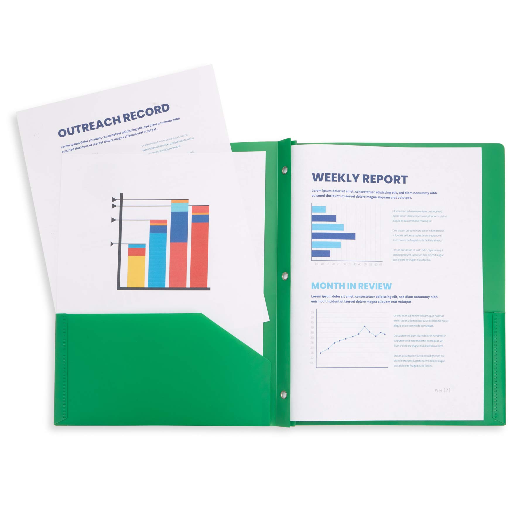 6-Pack Multicolor 3-Prong Plastic Folders for School, Home & Office - Organize Documents, Assignments & Files with Style