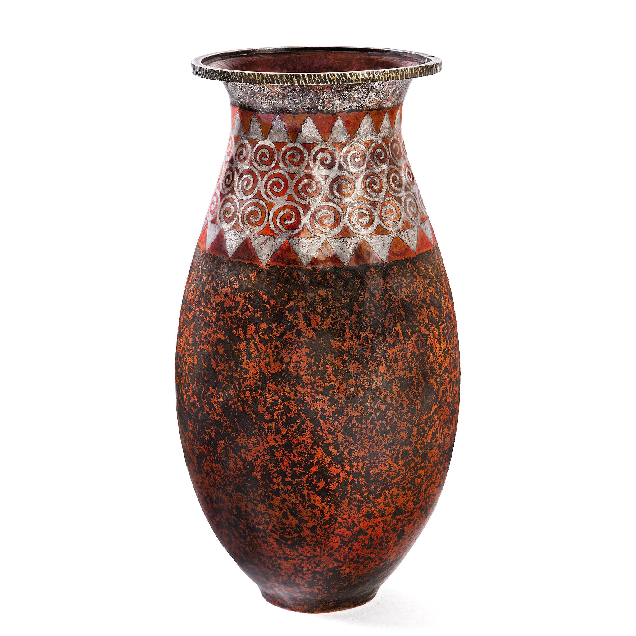Claudius Linossier Dinanderie Vase - Handcrafted French Art Deco Copper Vase for Home Decor, Wedding Centerpiece & Luxury Gift