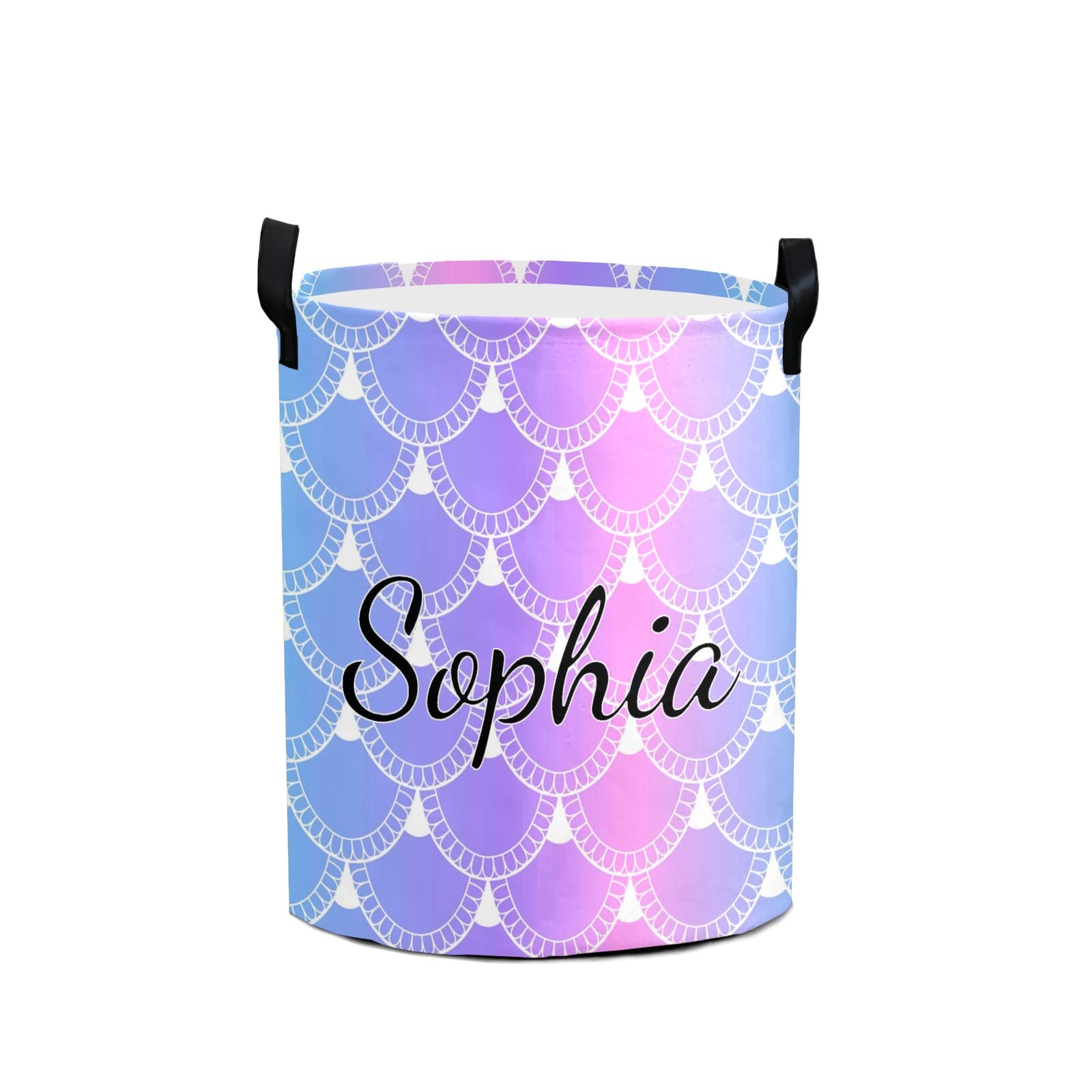 Personalized Baby Laundry Basket for Boys & Girls - Custom Collapsible Laundry Hamper with Handle - Nursery, Bathroom & Bedroom Storage Organizer - Perfect for Baby Clothes, Toys & Home Decor (Scale Design)