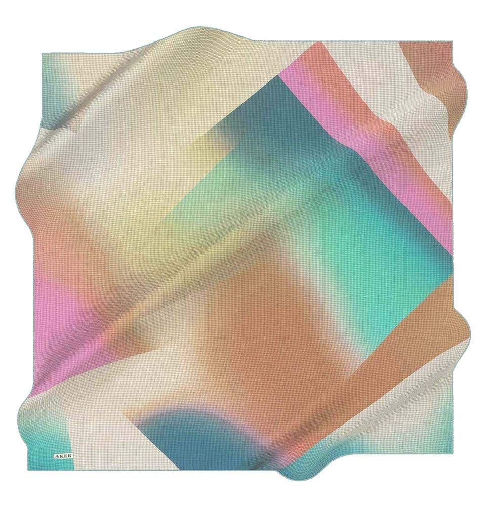 Aker Premium Silk Cotton Blend Square Scarf - Stylish Patterned Fashion Accessory #7885 453 for Women's Outfits, Office Wear & Special Occasions