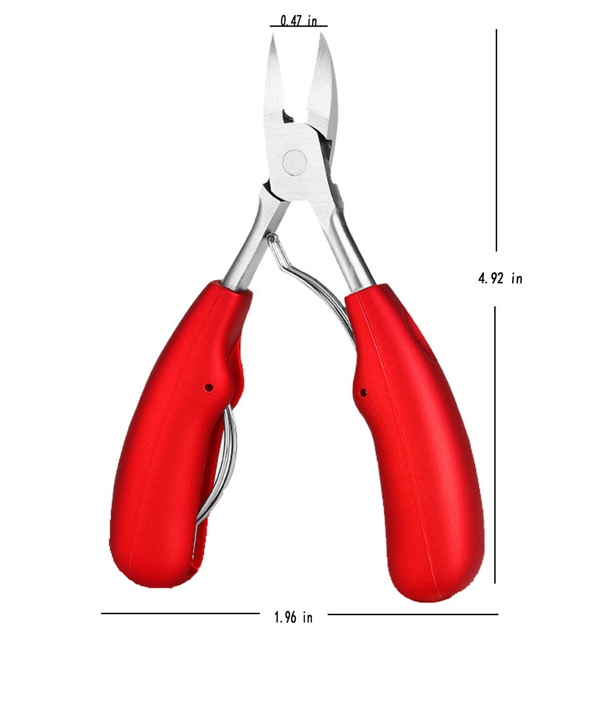 Professional Stainless Steel Toenail Clippers for Thick Nails - Heavy Duty Pedicure Tools for Elderly & Adults - Red Toenail Trimmer for Ingrown Nails & Tough Toenails | Perfect for Home Pedicure, Travel Grooming & Senior Foot Care