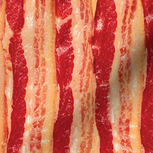 Premium Spoonflower Fabric - Bacon Food Stripes Printed on Petal Signature Cotton Fabric by The Yard - Perfect for Sewing, Quilting, Apparel, Crafts & Home Decor | Ideal for Kitchen Curtains, Aprons, Table Runners & DIY Projects