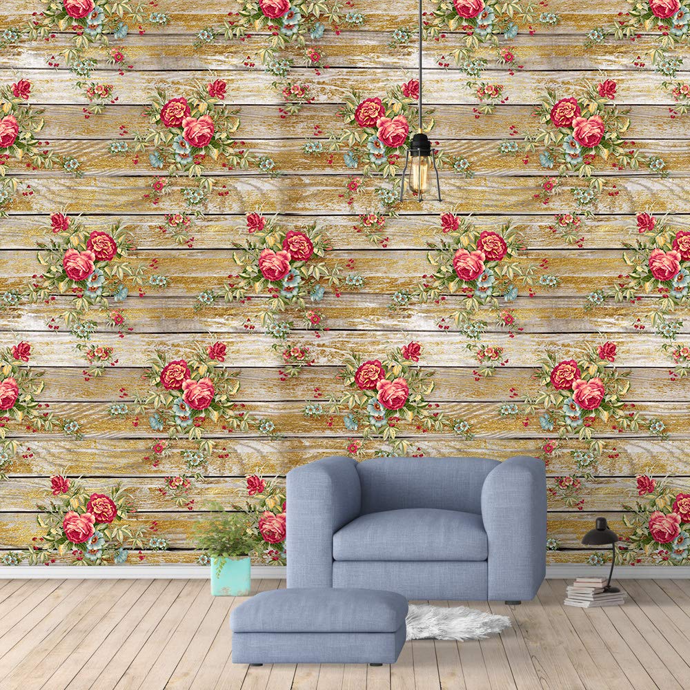 Flower Collage Removable Wallpaper - Peel and Stick Wall Mural for Bedroom Decor (66x96 inches) - Perfect for Nursery, Living Room, and Home Office Accent Wall