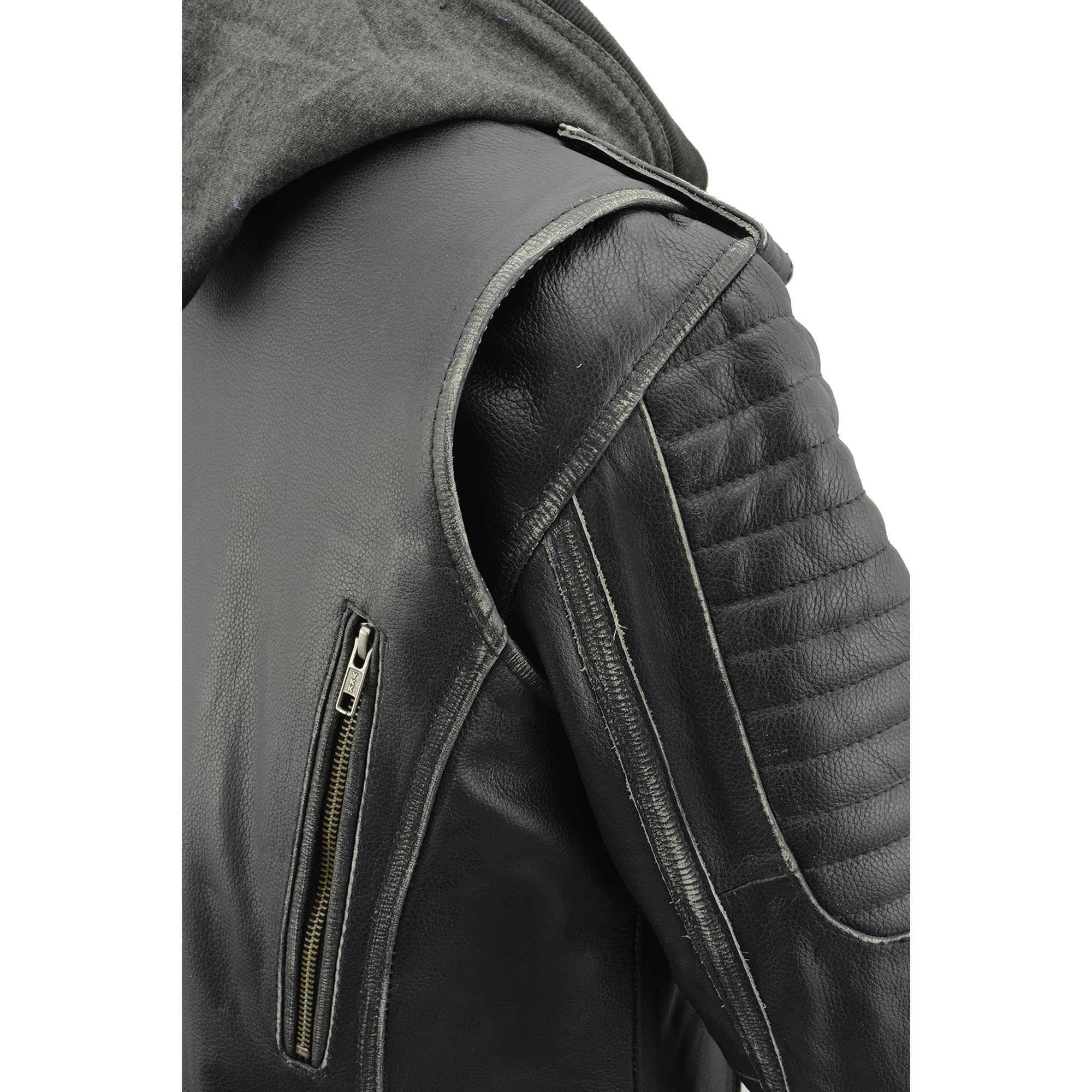 Milwaukee Leather Women's Rub-Off Motorcycle Jacket MLL2516 with Removable Hoodie Liner - Stylish & Protective Riding Gear for Harley Davidson & Cruiser Bikes