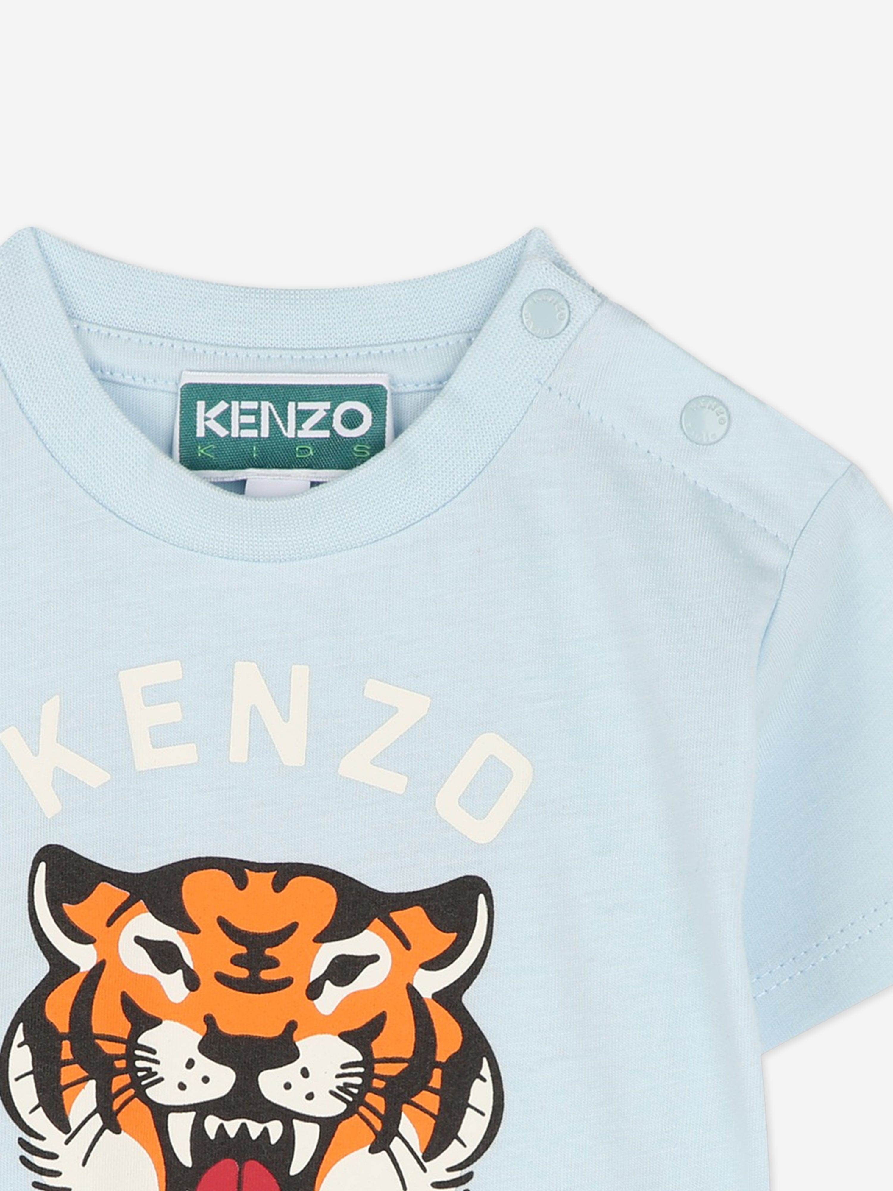 Blue Baby Tiger Logo T-Shirt - Cute Animal Graphic Tee for Kids & Toddlers - Perfect for Playdates, Birthdays & Casual Outfits