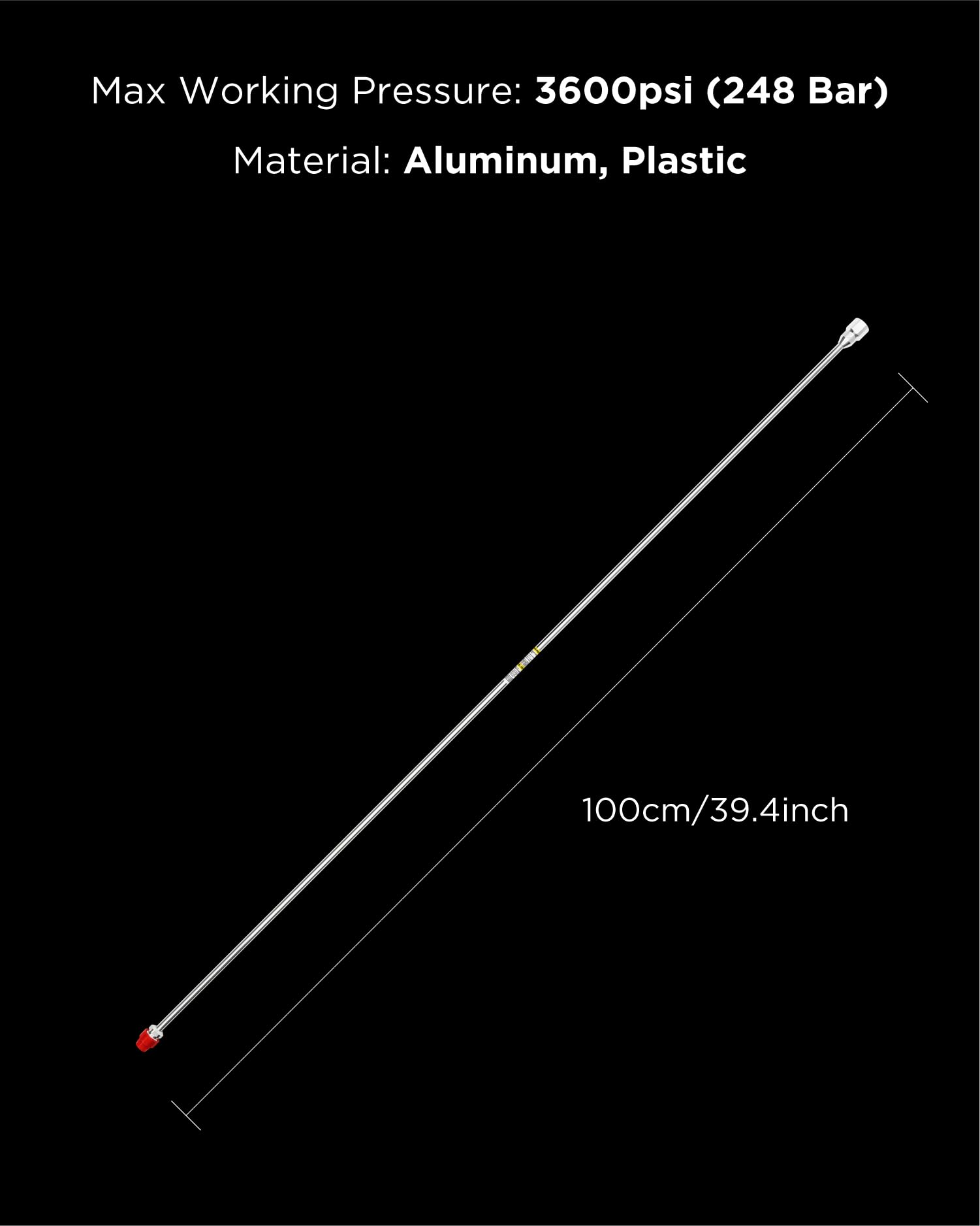 InoKraft 40 Inch (100cm) Airless Sprayer Tip Extension Rod - Universal Replacement for Airless Paint Spray Guns - Durable Silver Extension Pole for Professional Painting & DIY Projects - Perfect for Walls, Ceilings & Hard-to-Reach Areas