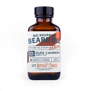 Duke Cannon Big Bourbon Beard Oil for Men - 3 oz Oak Barrel Scented Grooming Oil - Moisturizes & Softens Facial Hair - Perfect for Daily Use & Special Occasions