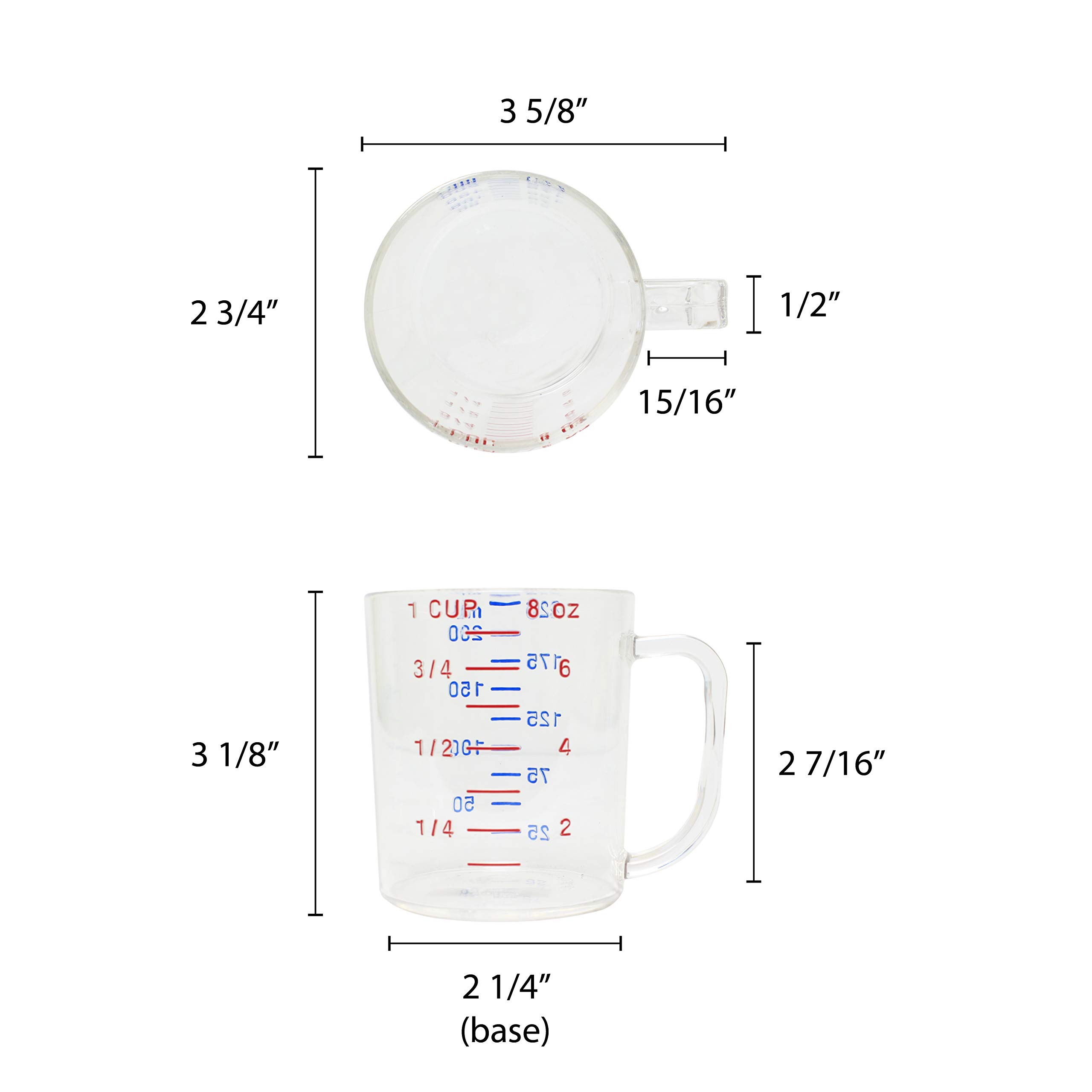 1 Cup (0.25 Liter) Polycarbonate Measuring Cup - Durable Kitchen Tool for Baking, Cooking & Liquid Measuring - Perfect for Home Chefs & Professional Kitchens