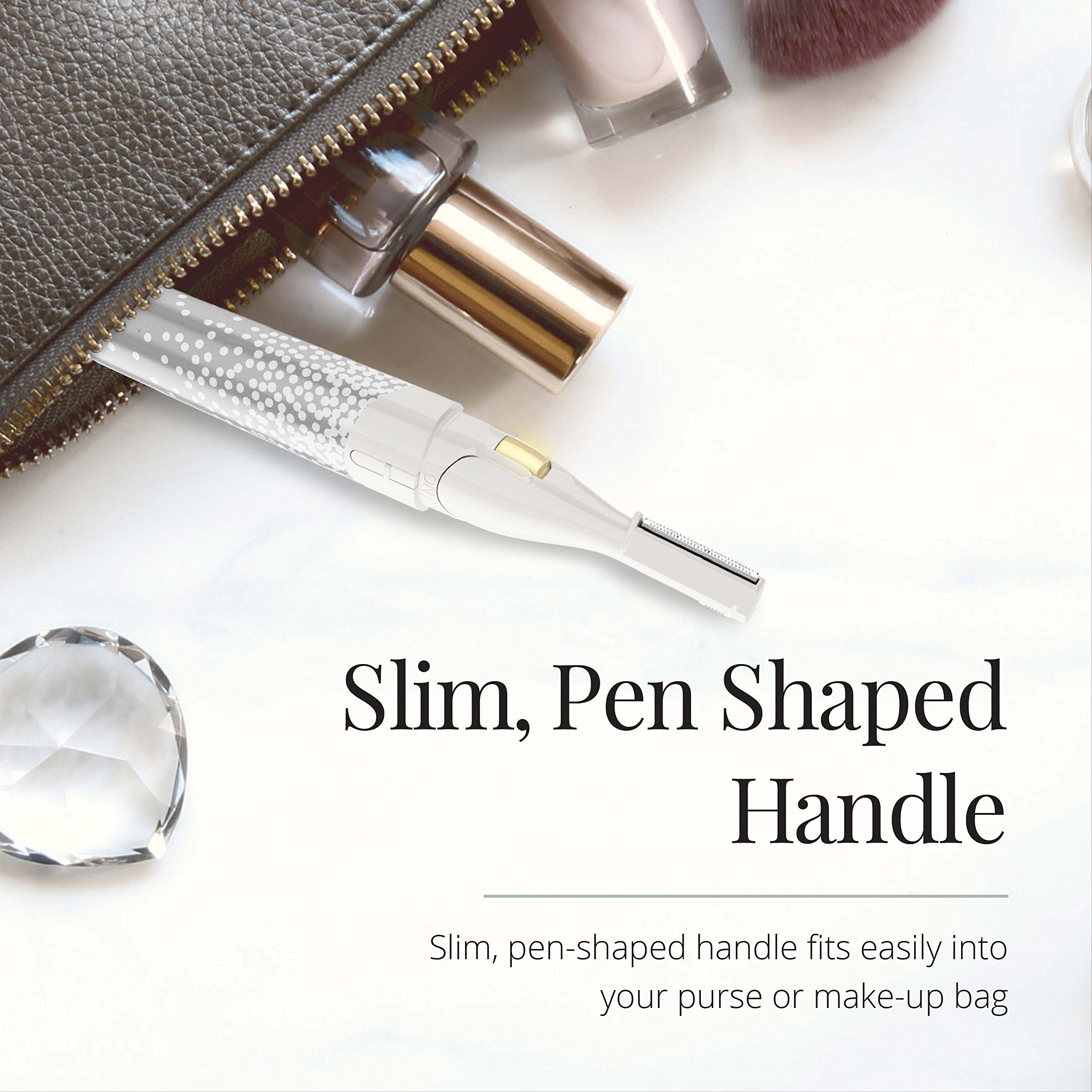 Remington Smooth & Silky Facial Pen Trimmer for Women - Precision Eyebrow & Facial Hair Trimmer (Model MPT3800SSH, White) | Perfect for Travel, Eyebrow Shaping & Quick Touch-Ups