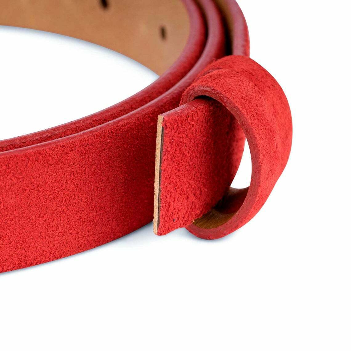 1 Inch Red Suede Belt Strap for Ferragamo Buckles - 25mm Genuine Leather Women's Fashion Accessory - Perfect for Dresses, Jeans & Formal Outfits