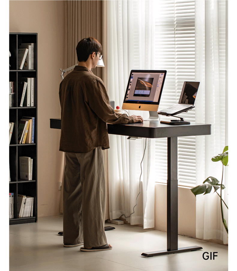 Premium Oak Solid Wood Electric Height Adjustable Standing Desk - Perfect for Home Office, Gaming & Workspace Ergonomics