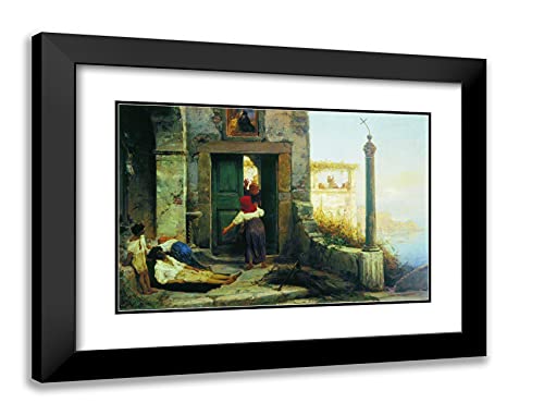Black Modern Wood Frame with Double Matting