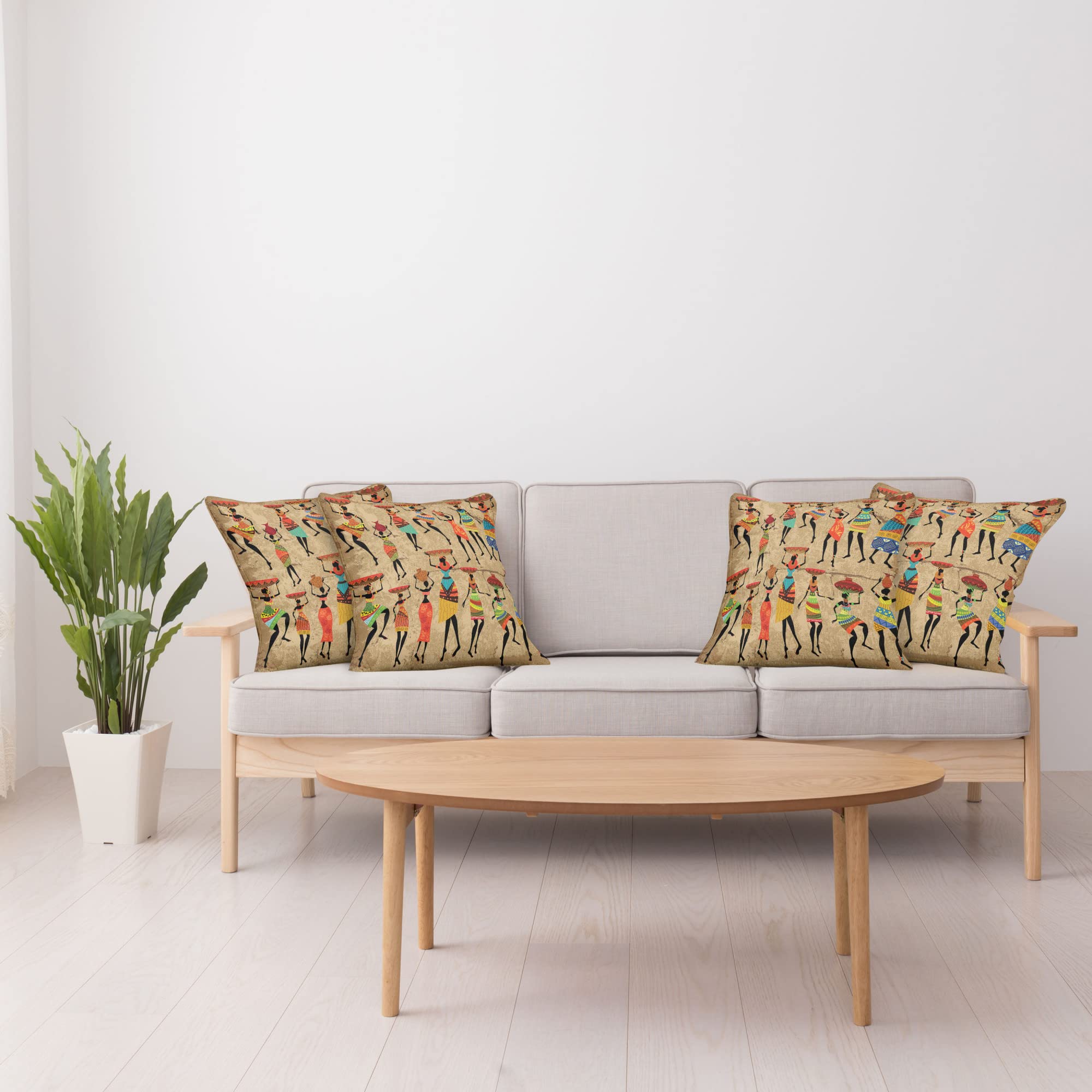 Ambesonne African Decorative Throw Pillow Covers Pack of 4 - 16