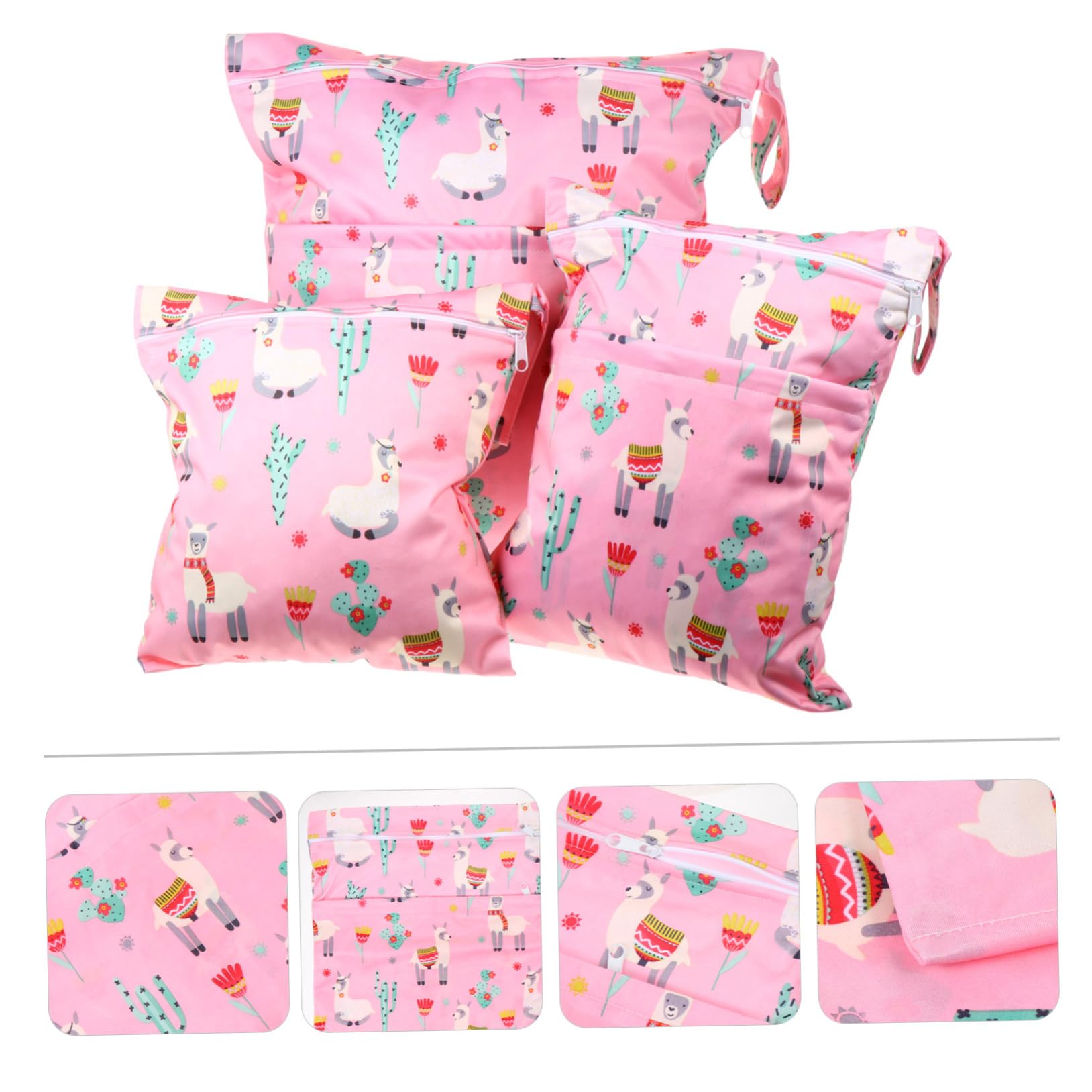 COOLHIYA Printed Reusable Diaper Bag with Zipper - Waterproof Nappy Storage Pouch for Baby Essentials | Perfect for Travel, Daycare & On-the-Go Parents