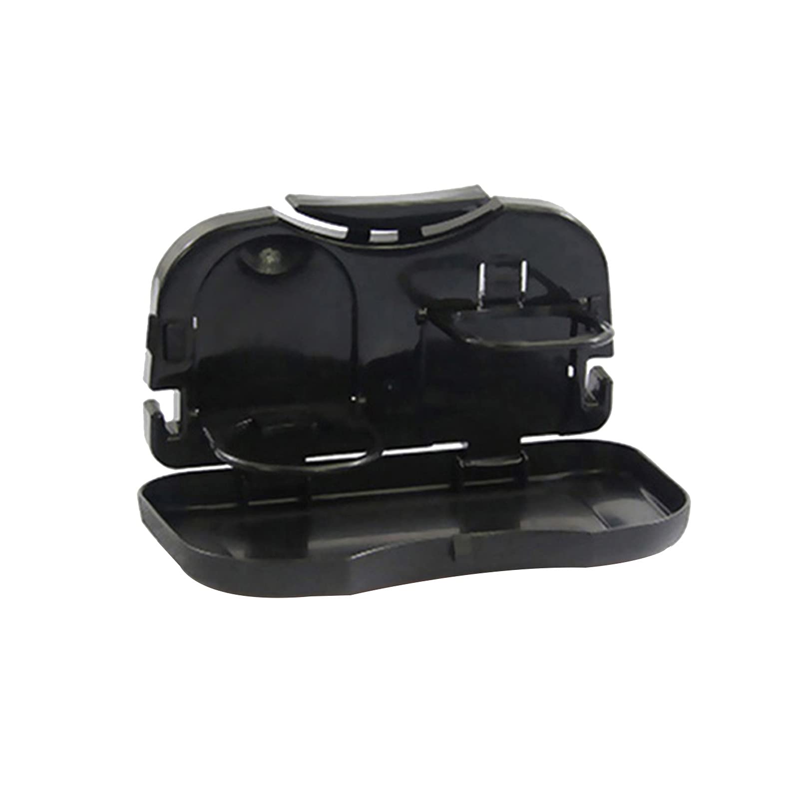 Universal Folding Car Cup Holder Organizer - Portable Auto Back Seat Table with Drink & Food Tray, Phone Holder Stand & Storage Box for Travel (Black) - Perfect for Road Trips, Commuting & Family Car Organization