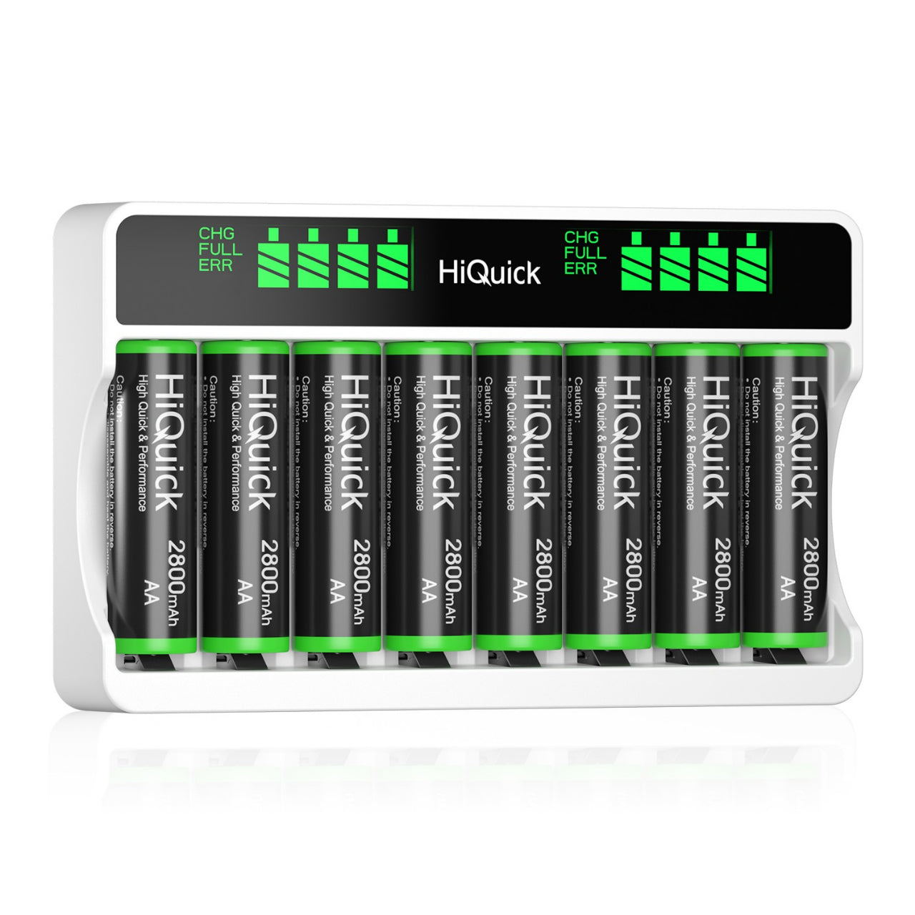 HiQuick Rechargeable AA AAA Batteries (8-Pack) with LCD Smart Charger - Perfect for Cameras, Toys, Flashlights & Home Electronics