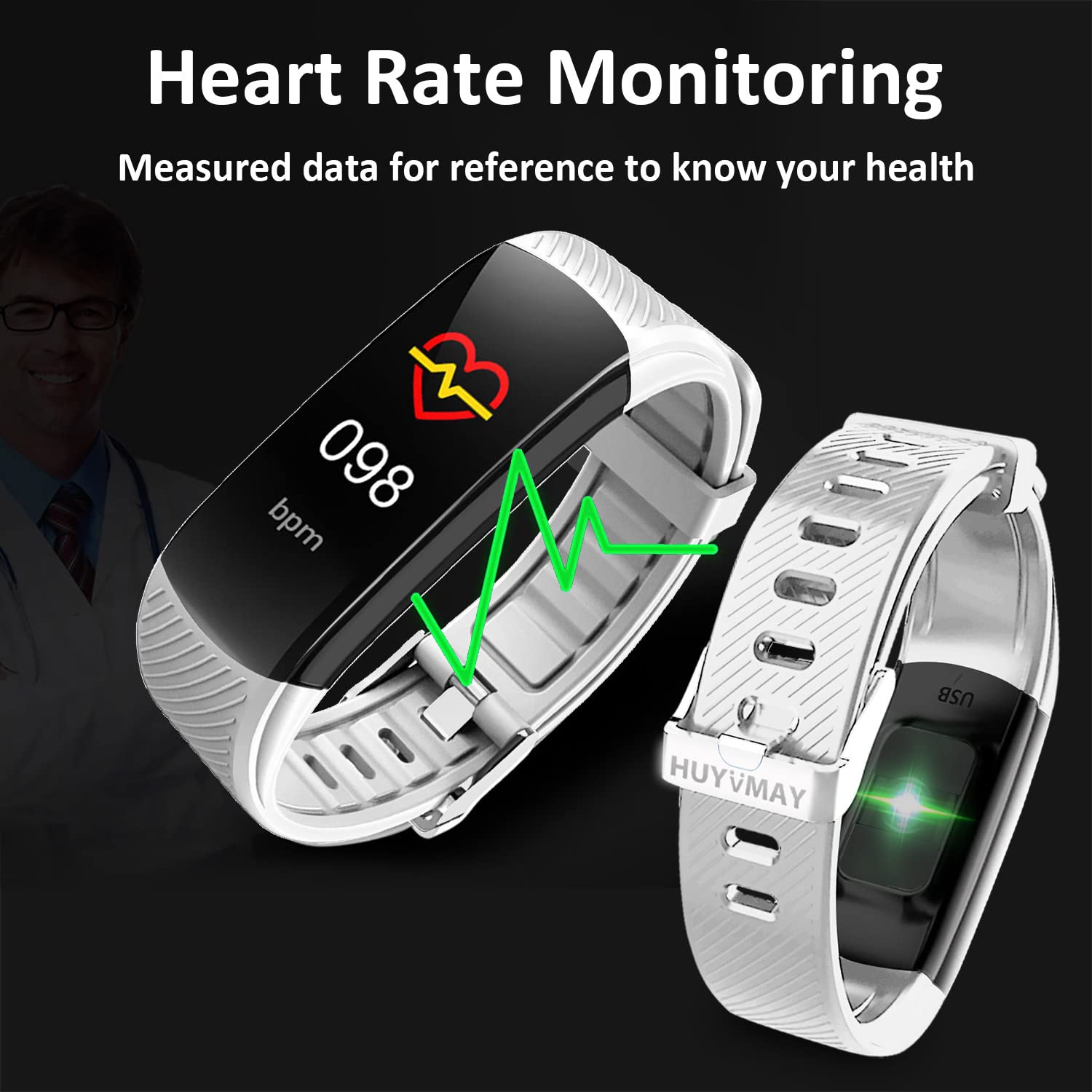 Waterproof Fitness Tracker Smartwatch with Heart Rate Monitor & Sleep Tracking - Activity Tracker for Women, Men & Teens with 2 Interchangeable Bands - Call/Msg Alerts, Step Counter - Perfect for Running, Gym Workouts & Daily Health Monitoring
