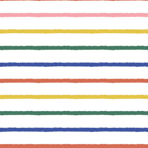 Premium Cotton Poplin Fabric - Soft & Durable Primary Stripe Material for Quilting, Dressmaking & Home Decor Projects