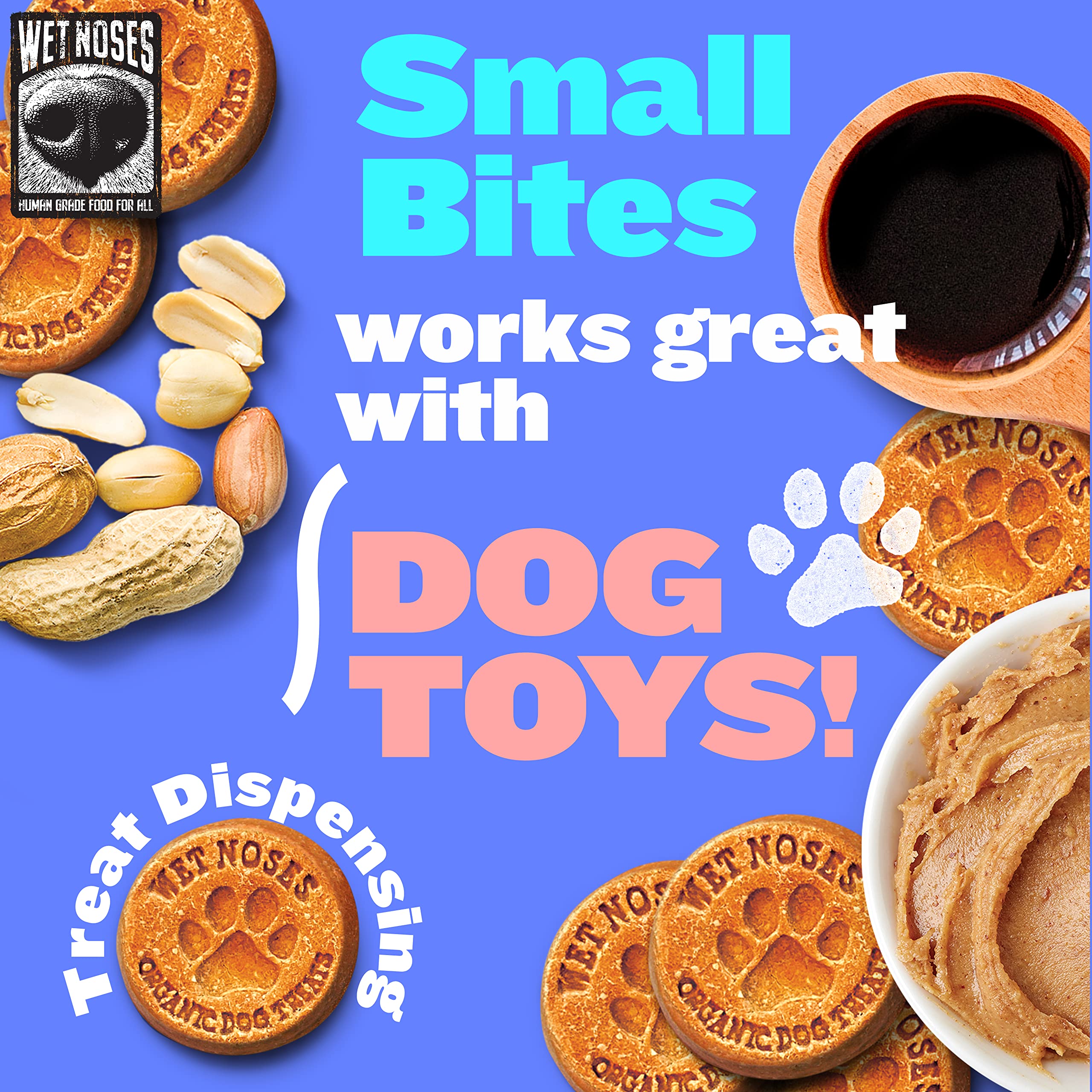 Grain-Free Peanut Butter Molasses Dog Treats 14 oz - All-Natural Soft Baked Biscuits for Small & Large Dogs - Perfect for Training, Rewards & Dental Health