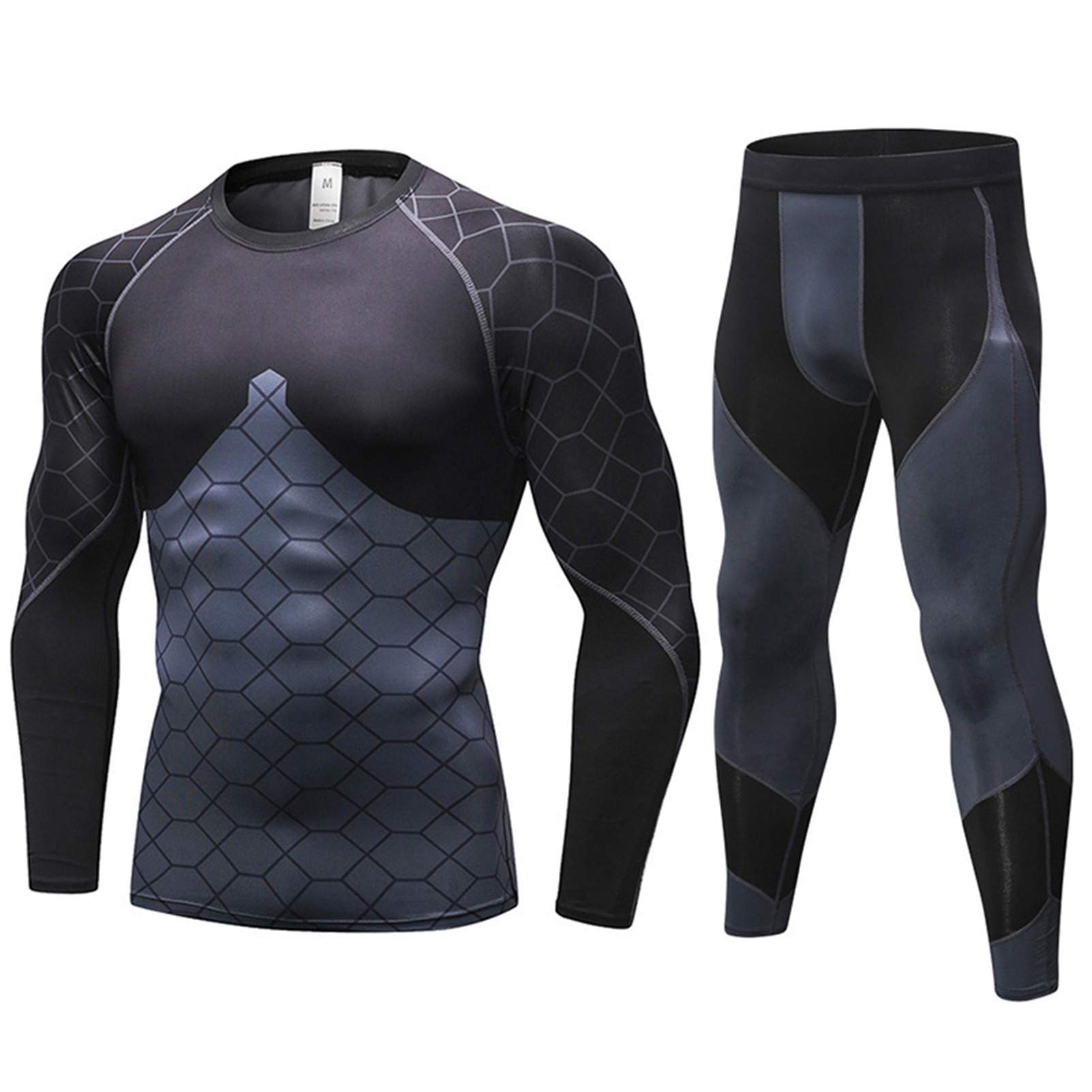 Men's Winter Thermal Underwear Set - Quick Dry Stretch Long Johns for Warmth & Fitness | Cold Weather Base Layer for Outdoor Activities, Skiing & Workouts