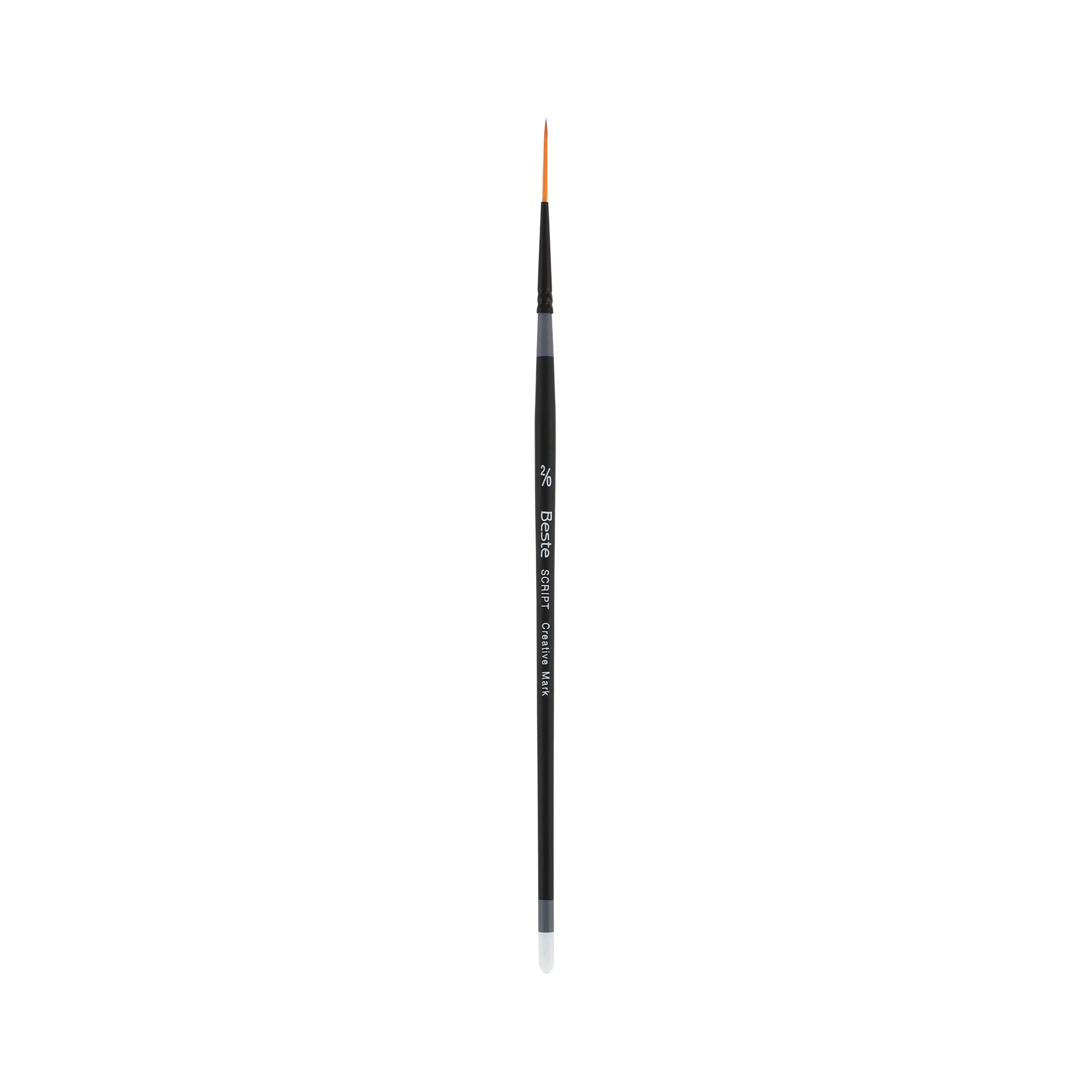 Creative Mark Beste Golden Taklon Hair Brushes - Professional Watercolor & Acrylic Paint Brushes for Artists - Perfect for Water-Soluble Oil & Wet Media - Script Liner #00 (2-Pack) - Ideal for Canvas Painting, Illustration & Fine Art Projects