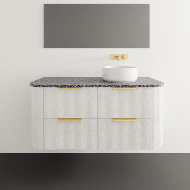 ADP Thirroul Wall Mounted Bathroom Vanity with Durasein Stone Top - Modern Space-Saving Design for Small Bathrooms & Powder Rooms