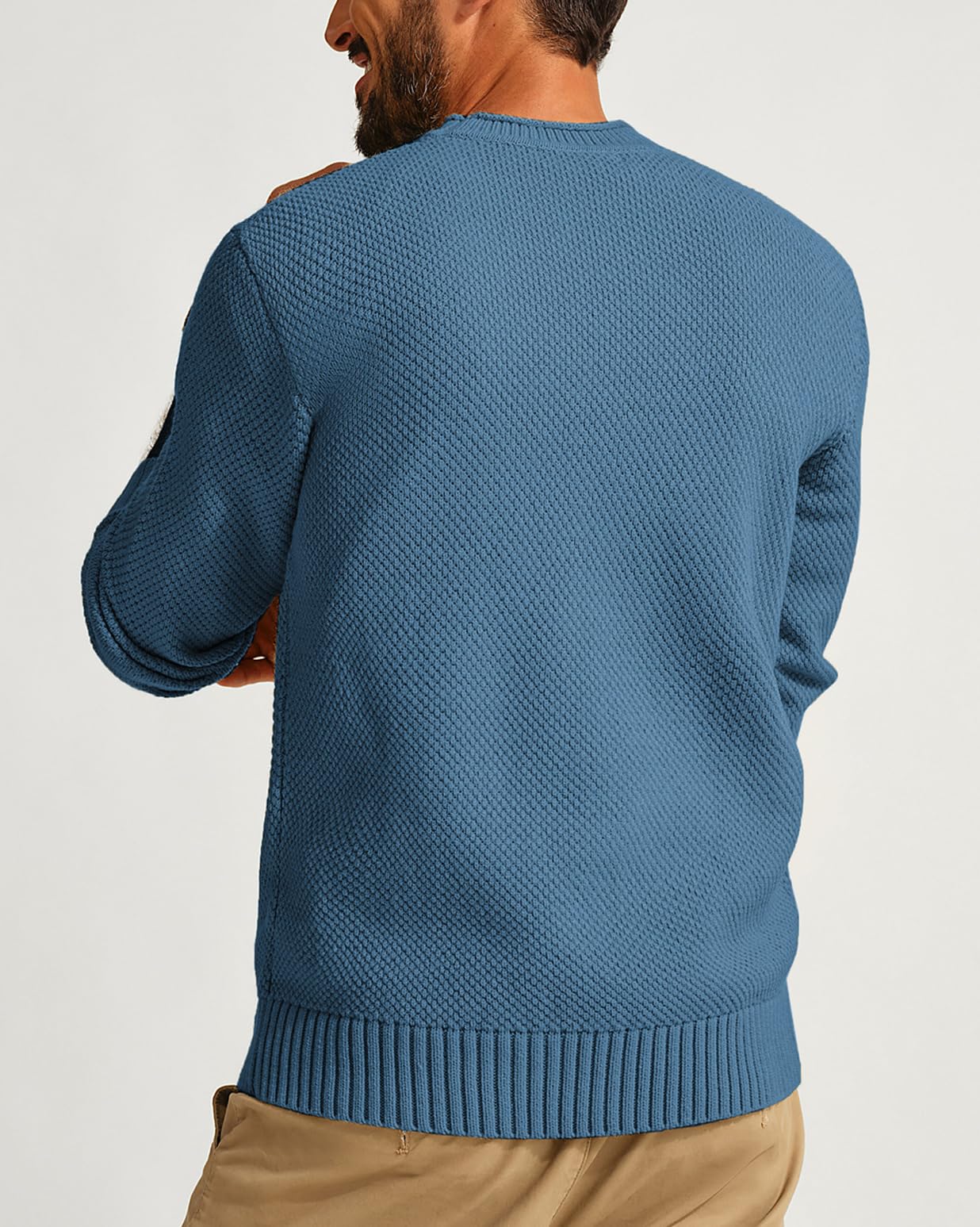 PJ PAUL JONES Men's Casual Thick Knit Crewneck Pullover Sweater - Winter Warm Textured Sweater for Office, Dating & Outdoor Activities