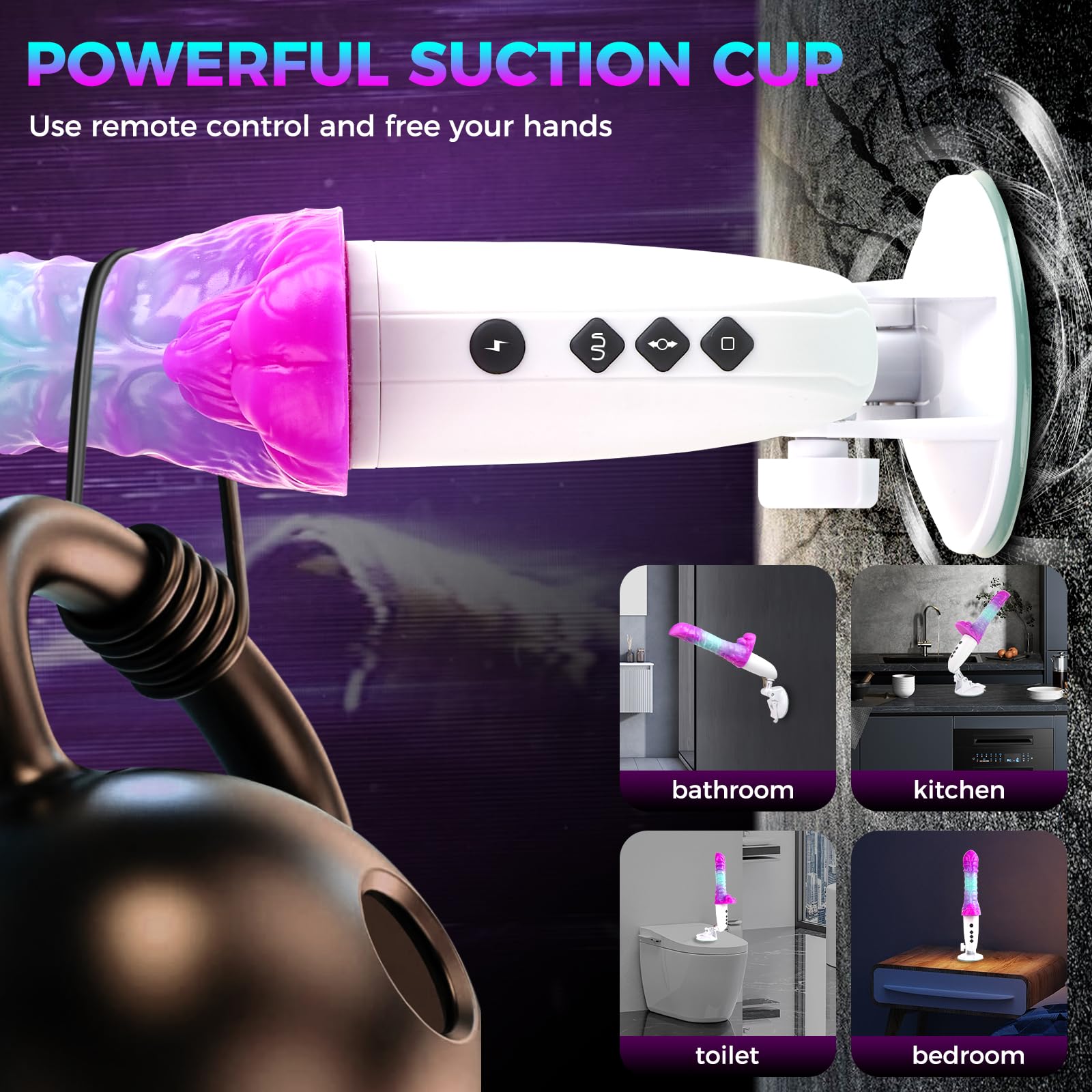 Realistic Thrusting Dildo for Women - 5 Thrusting & 10 Vibration Modes G-Spot Stimulator with Suction Cup | Hands-Free Adult Sex Toy for Solo Play & Couples Use