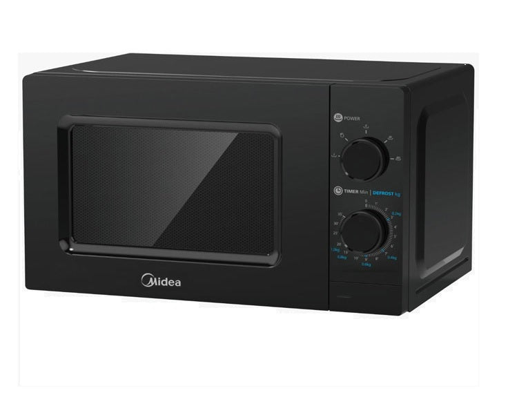 Midea 20L Black Countertop Microwave Oven - Compact & Energy Efficient for Small Kitchens, Dorms, and Offices