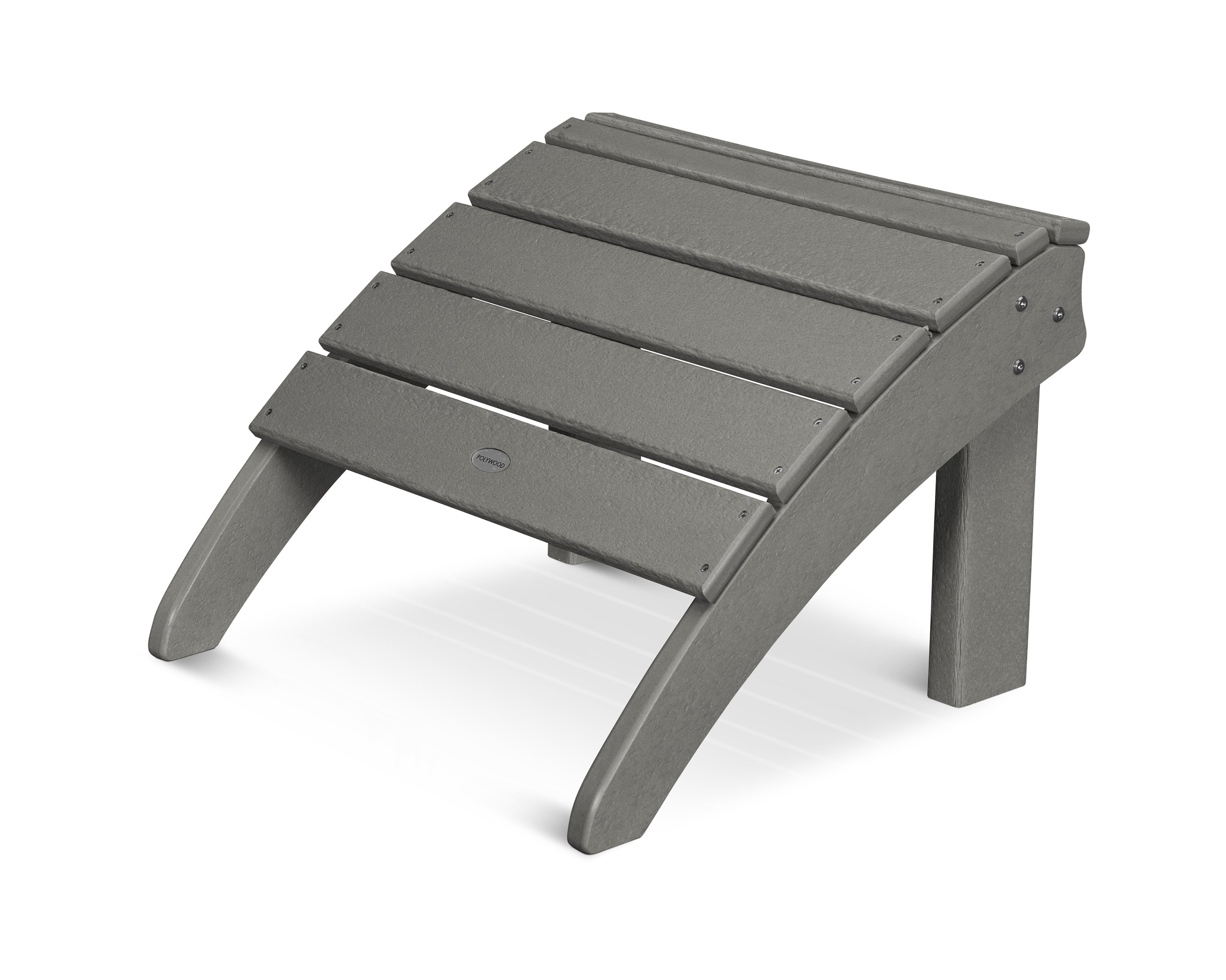POLYWOOD Seashell Ottoman - Outdoor Patio Furniture, Weather-Resistant, Durable Plastic Adirondack Style Footstool - Perfect for Poolside, Garden, Deck, and Porch Relaxation
