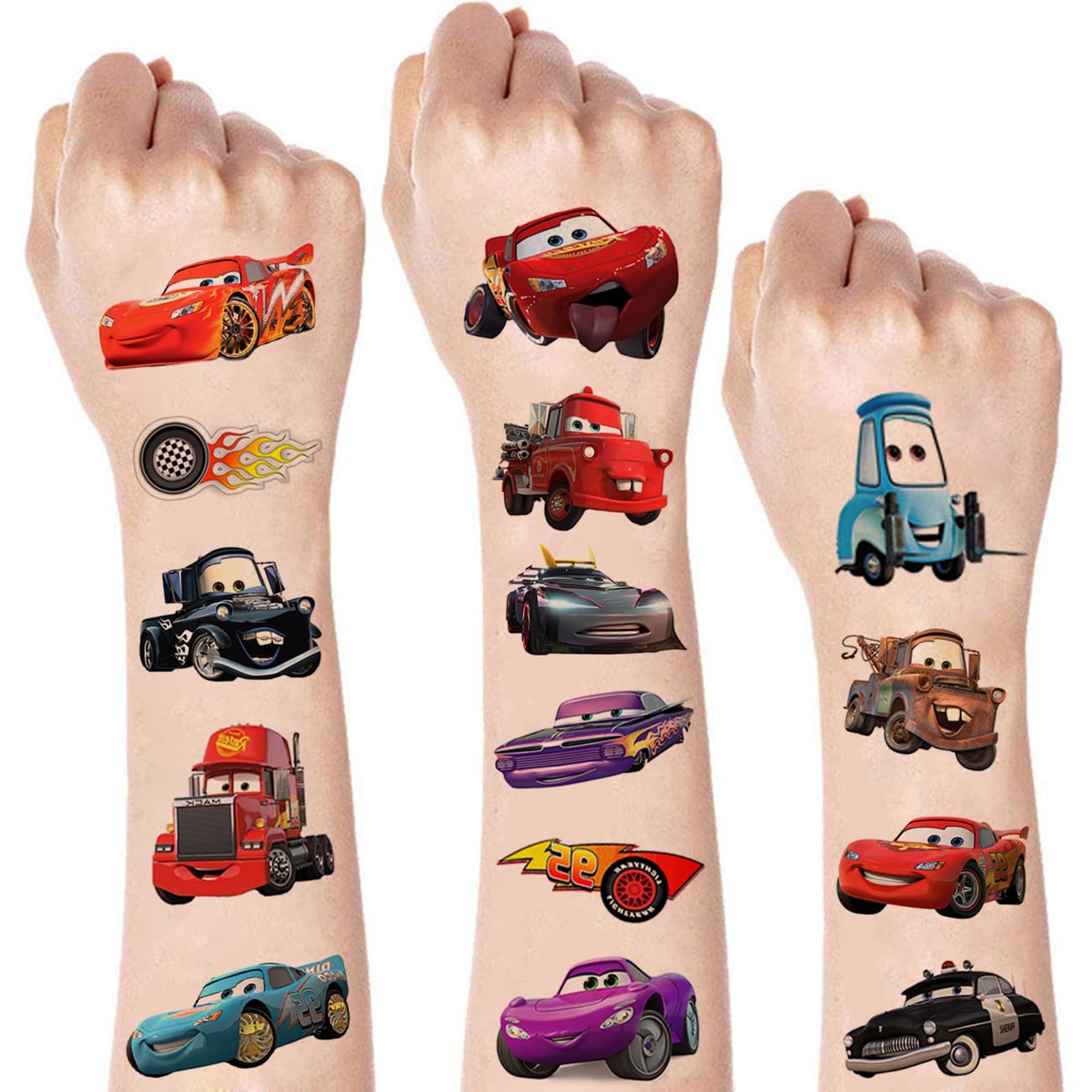 12 Sheets Kids Car Temporary Tattoos - Race Car Theme Party Supplies for Boys & Girls - Perfect for Birthday Decorations, Party Favors & Gifts - Great for Race Car Themed Parties, Birthday Celebrations & Special Events