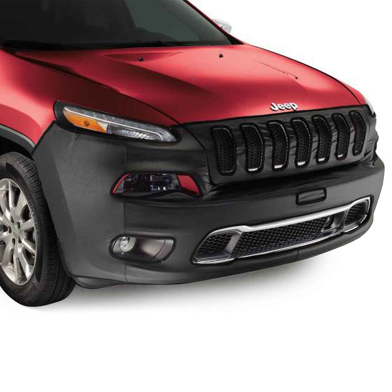 Jeep Front End Cover 82213882 - Black with Logo, Fits Vehicles With/Without Front License Plate | Perfect for Off-Roading & Jeep Wrangler Accessories