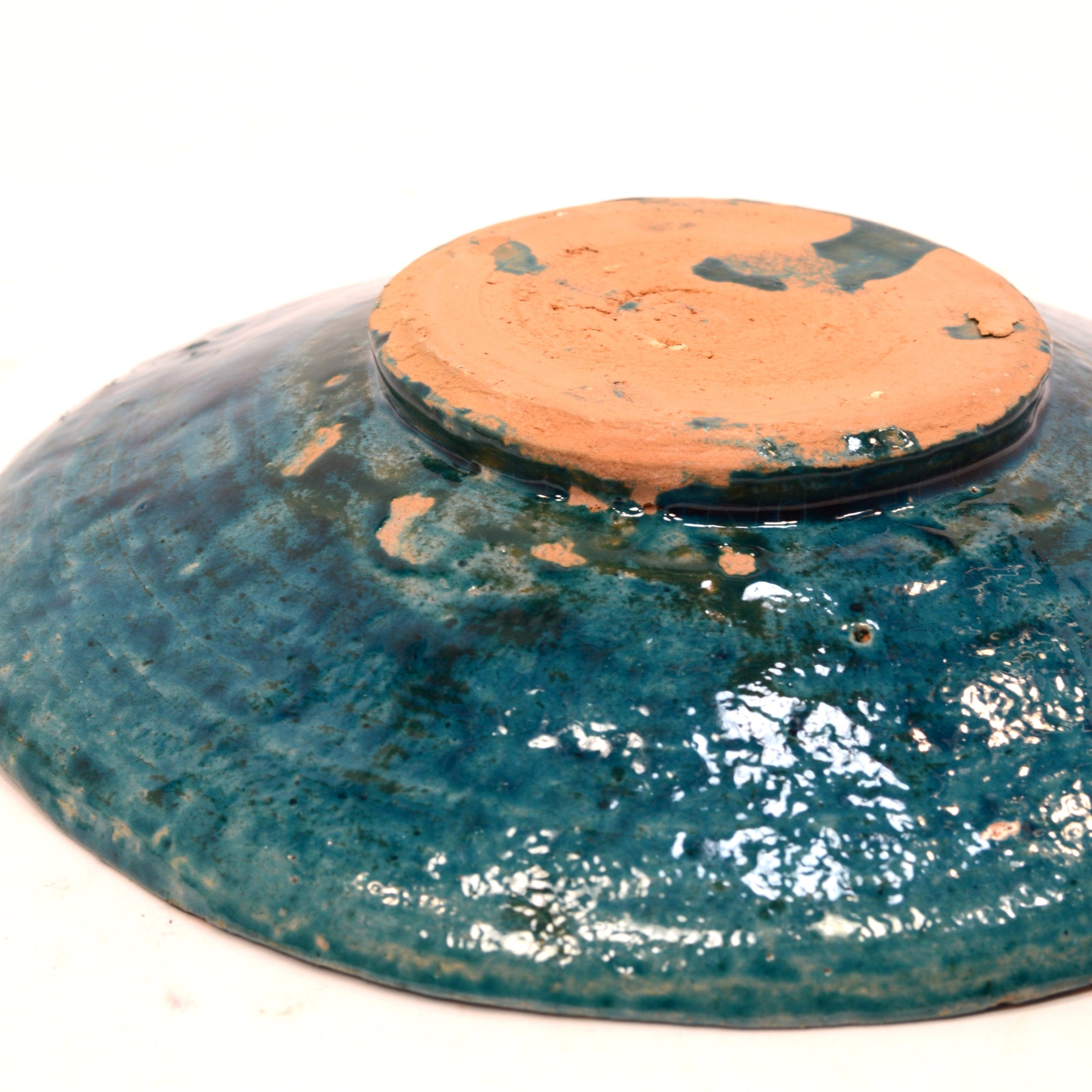 Antique Persian Glazed Pottery Plate - 6 13/16 Inch Turquoise Ceramic Dish, 12th-14th Century - Perfect for Home Decor, Collectibles & Gift Giving