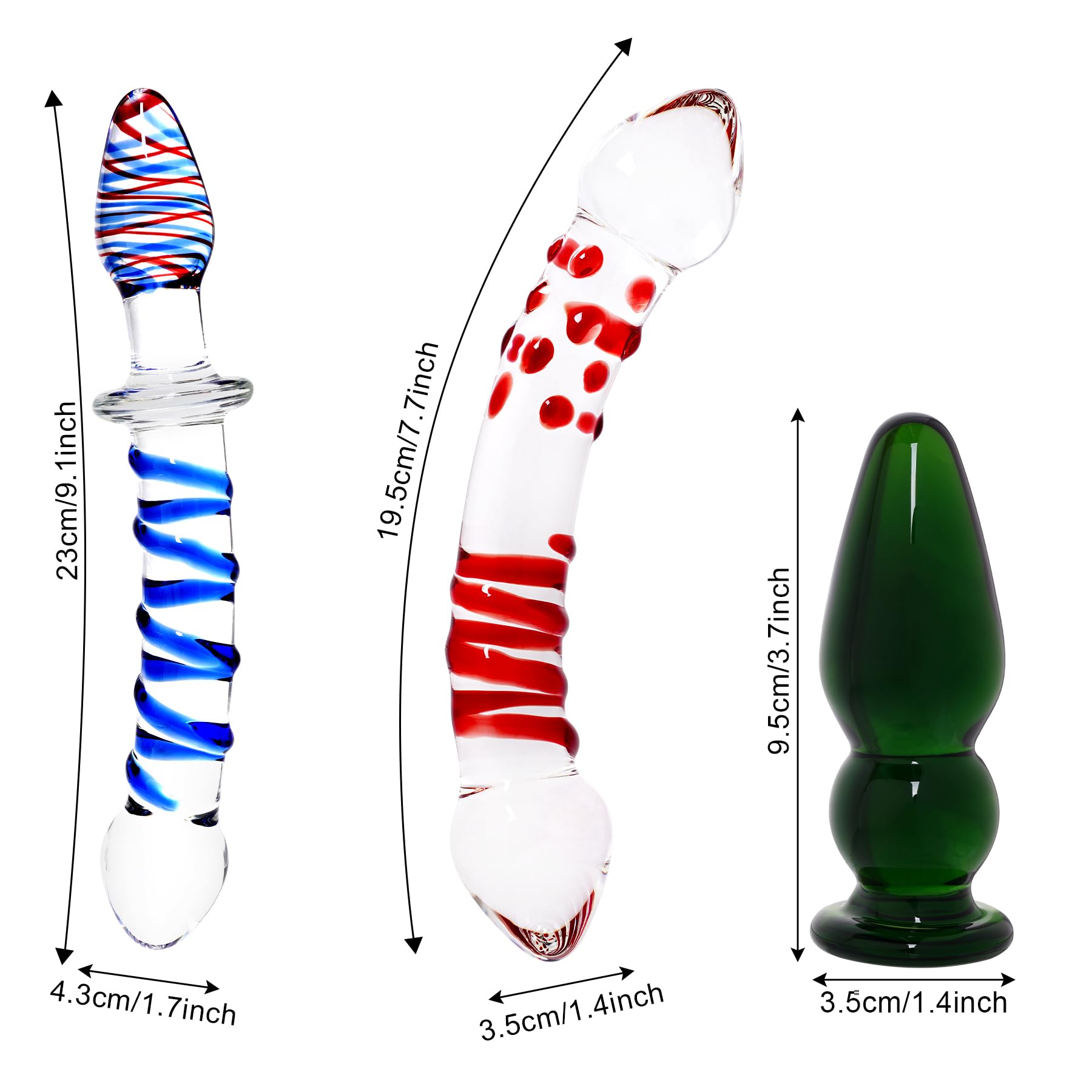 7 Types Crystal Glass Anal Plug Set - Unique Design Adult Sex Toy for G-Spot & Anal Stimulation - Premium SM Pleasure Products for Couples & Solo Play (Style 2)