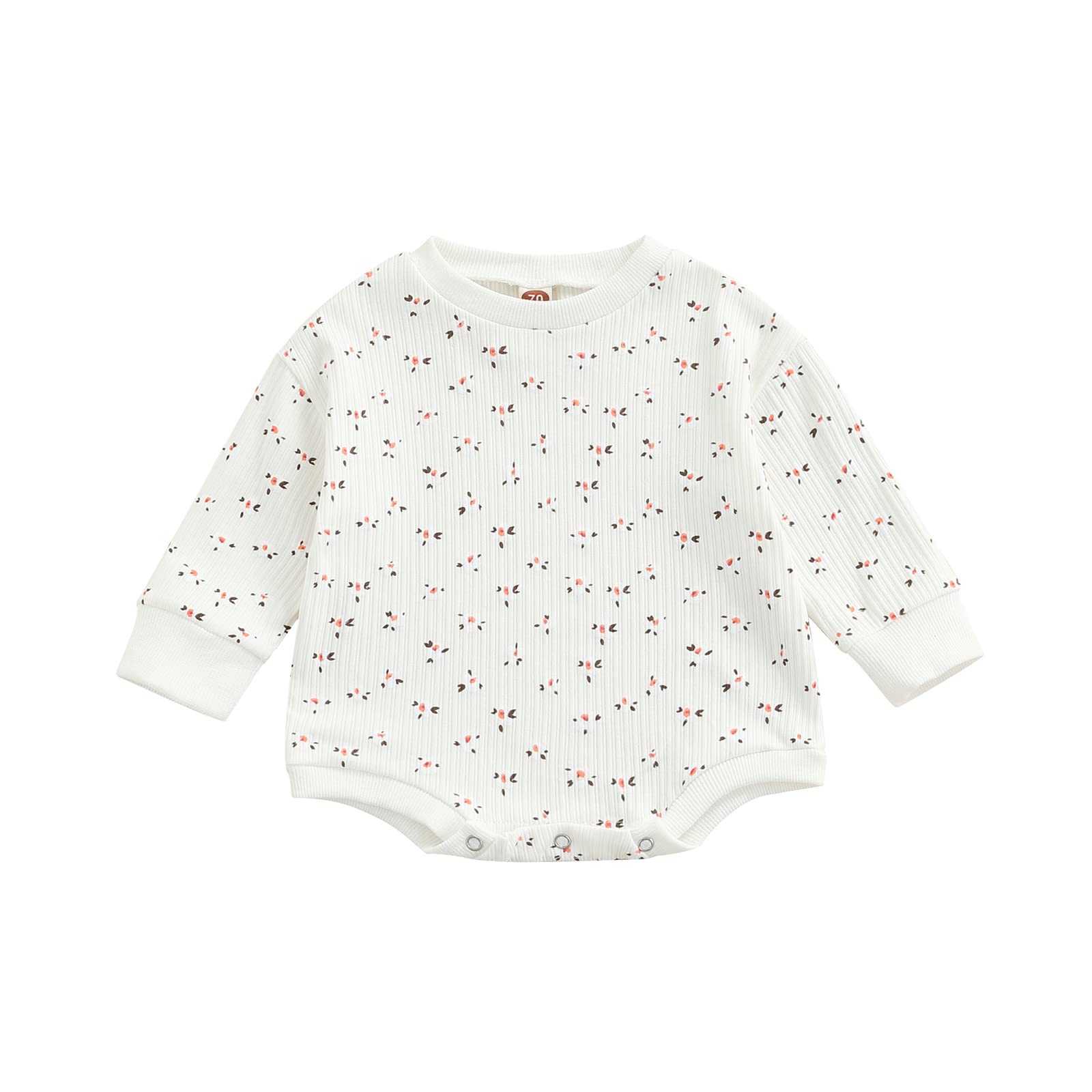 Floral Long Sleeve Baby Girl Romper - Newborn Pullover Jumpsuit Bodysuit for Fall & Winter | Cute Outfit for Photos, Parties & Daily Wear
