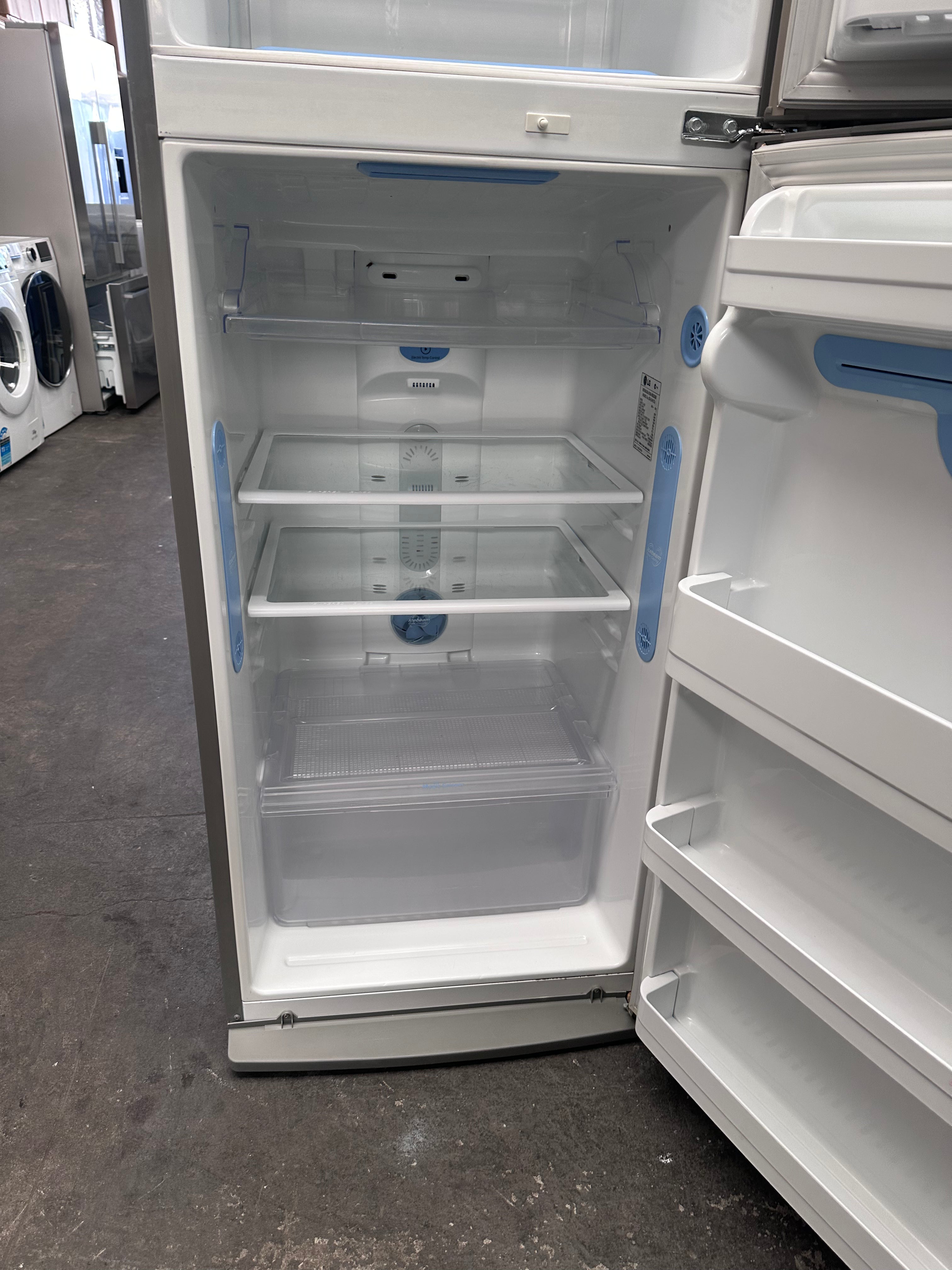 LG 339L Stainless Steel Top Mount Refrigerator - Energy Efficient, Spacious 2-Door Fridge with Freezer [Certified Refurbished] - Perfect for Kitchens, Apartments & Small Businesses