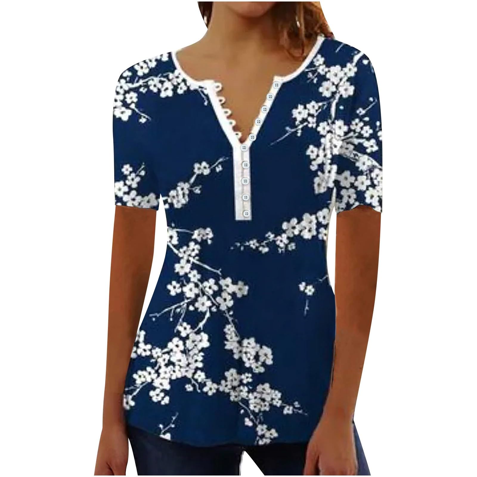 Women's Short Sleeve Athletic Tops - Comfortable & Trendy Workout Shirts with Cotton Spandex Blend - Perfect for Yoga, Running & Gym