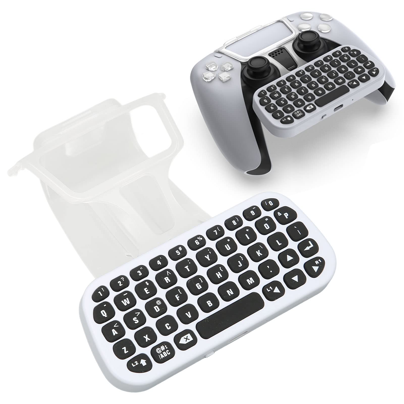 Wireless Bluetooth Game Controller for PS5 - Ergonomic Keyboard with Clip & Headphone Jack for Gaming Chat