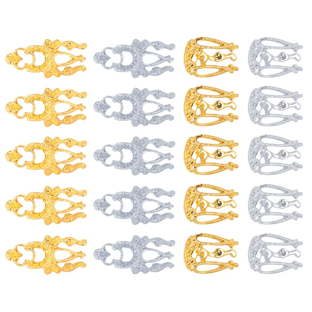 Beaupretty 20Pcs Gold 3D Alloy Metal Nail Rivets Charms - DIY Nail Art Decorations for Women & Girls - Perfect for Nail Art, Manicures, Parties & Special Occasions