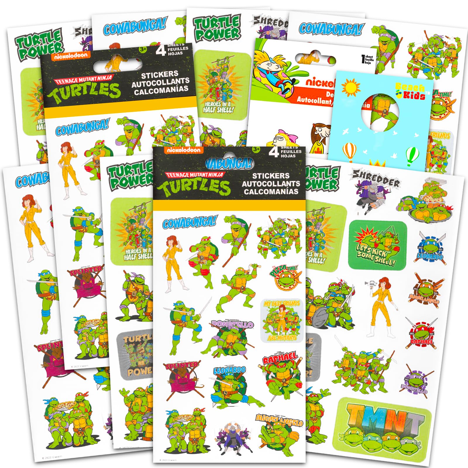 TMNT Stickers Party Favors Set - 120 Teenage Mutant Ninja Turtles Stickers for Kids, Boys & Girls | Decals, Sticker Book | Perfect for Birthday Parties, School Rewards & Scrapbooking