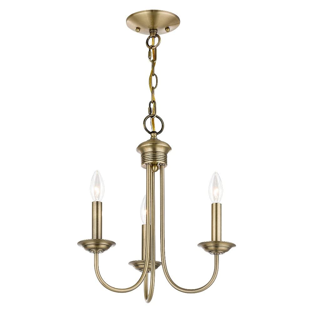 Livex Lighting 42683-04 Black Steel 3-Light Chandelier - Modern Ceiling Light Fixture for Living Room, Bedroom & Dining Room | Elegant Home Decor Lighting for Indoor Spaces