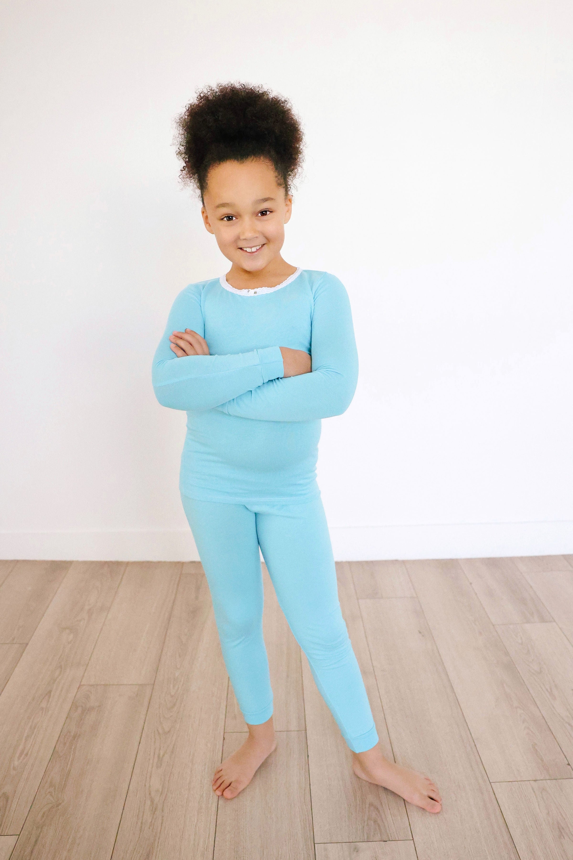 Aqua Full Length Set - Women's Elegant Long Sleeve Turtleneck Top & High Waist Leggings Outfit for Yoga, Workout, and Casual Wear